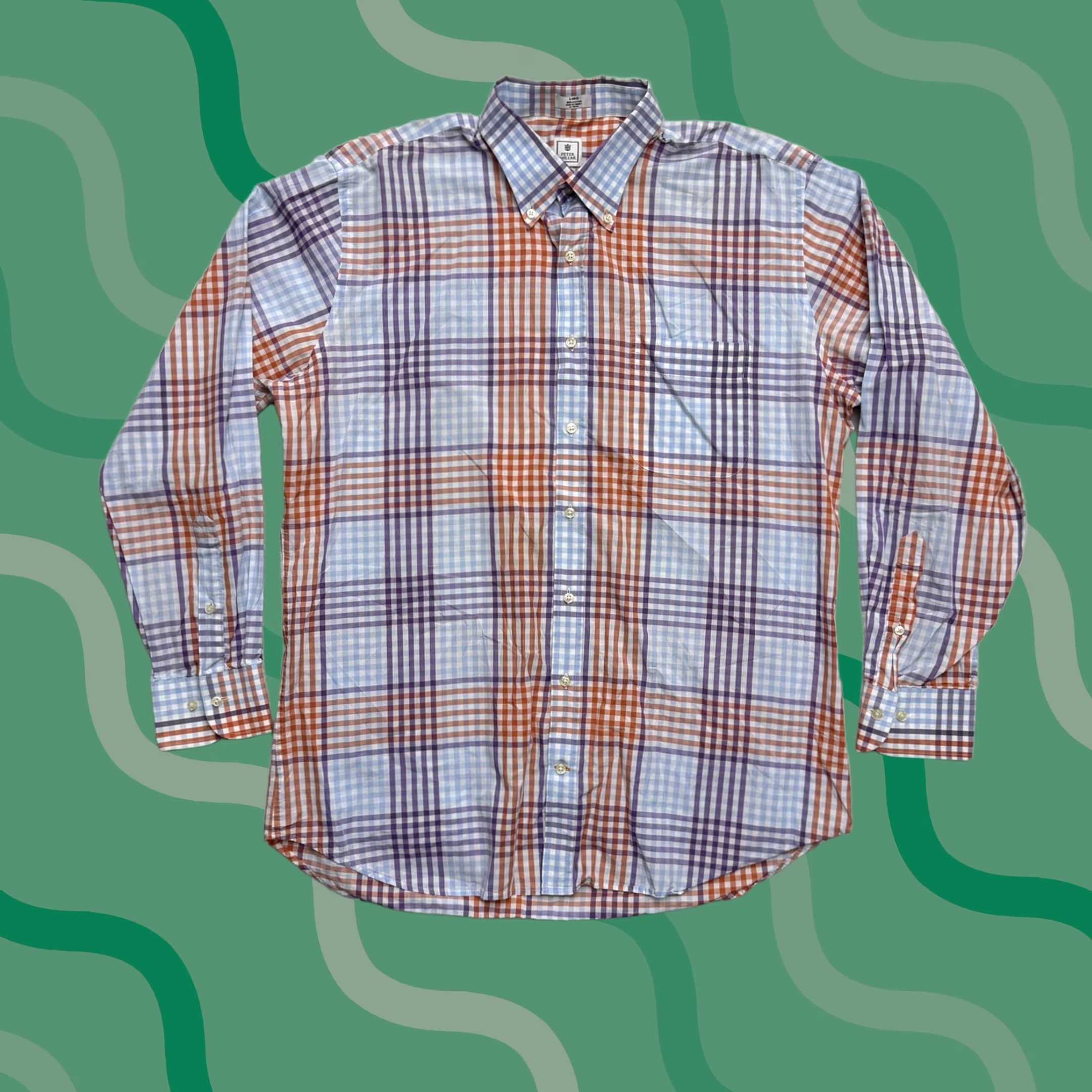 Peter Millar Peter Millar Shirt Mens Large Multicolor Plaid Button Down Long Sleeve Cotton Size US L / EU 52-54 / 3 - 1 Thumbnail