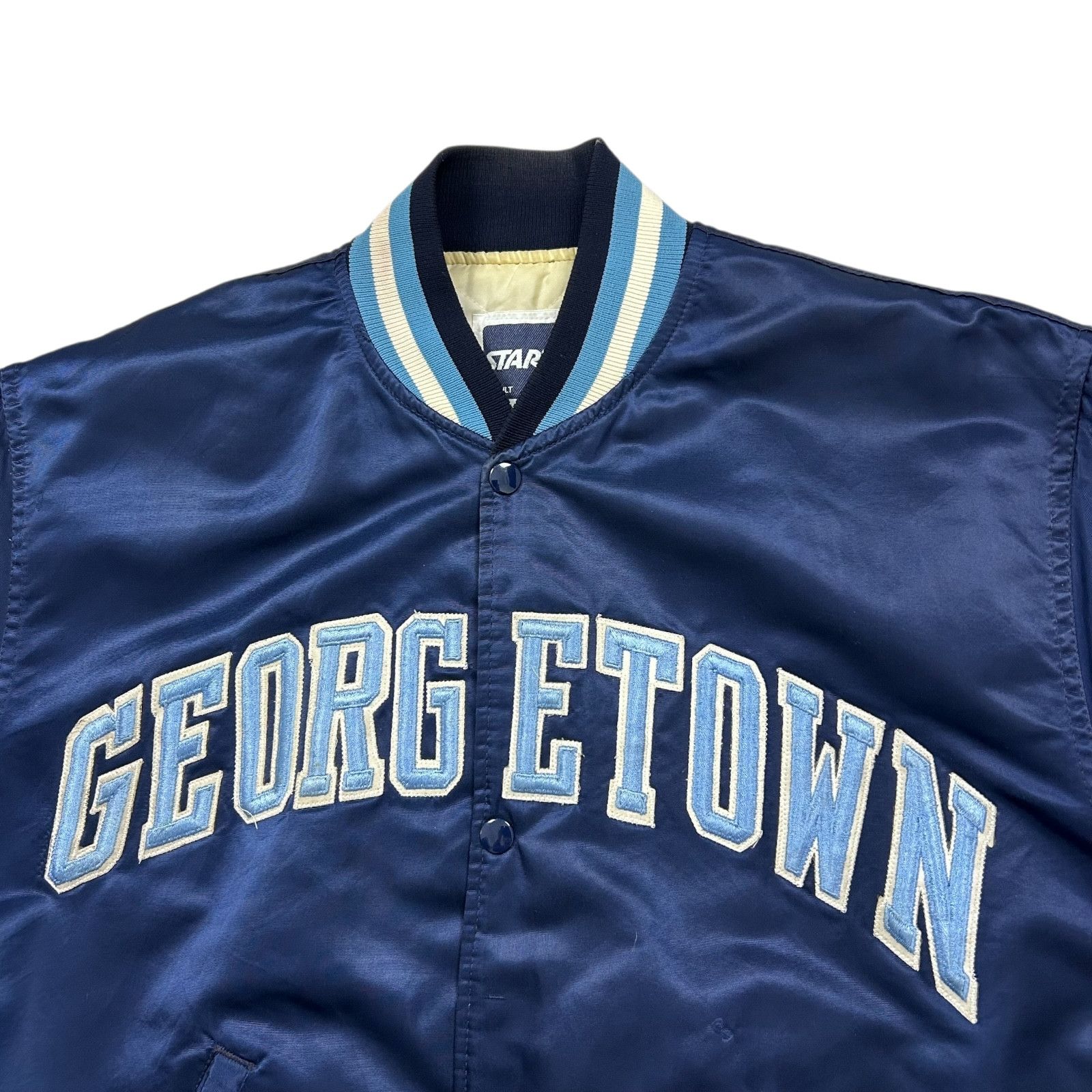 NCAA VTG 90s GEORGETOWN HOYAS STARTER SATIN JACKET MADE IN USA Size US L / EU 52-54 / 3 - 2 Thumbnail