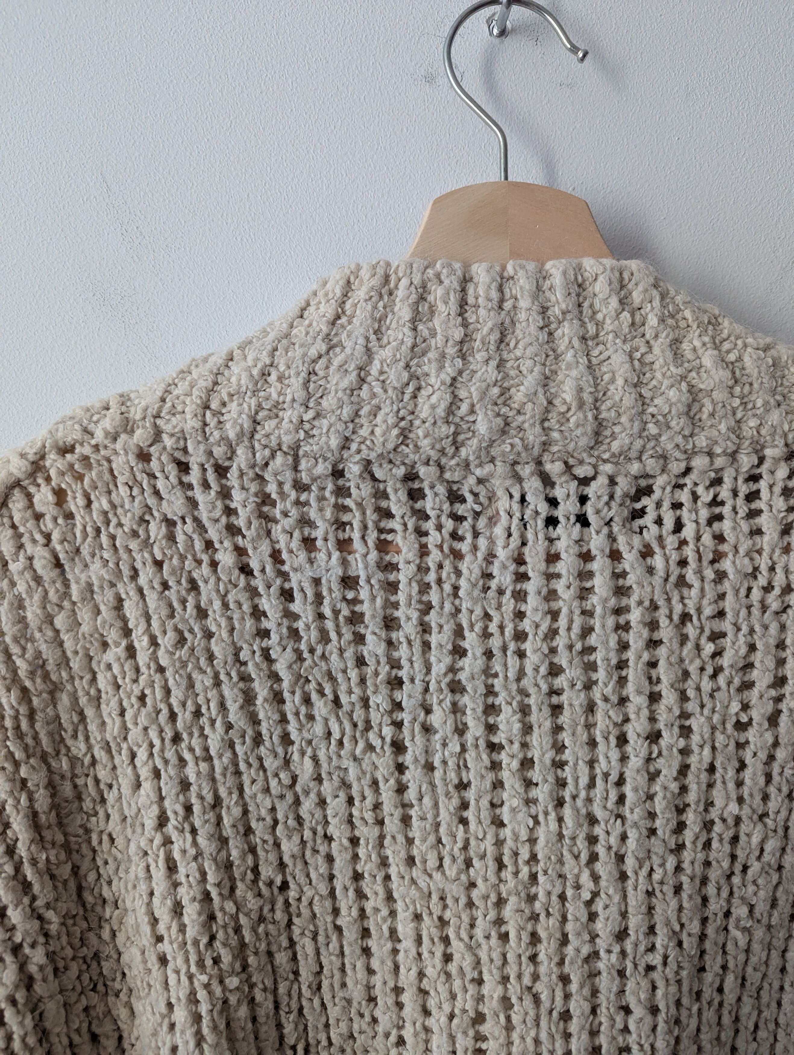 Other Made in Italy Oversize Bouclé Knit Sweater Beige Size L / US 10 / IT 46 - 11 Thumbnail