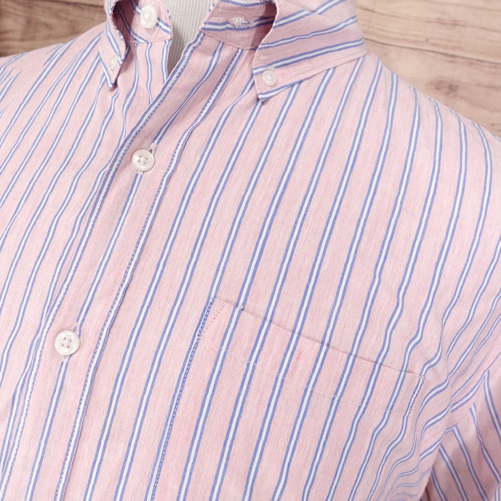 J.Crew J CREW Classic Fit Striped Button Down Shirt Mens XL Pink Blue Size US XL / EU 56 / 4 - 2 Thumbnail
