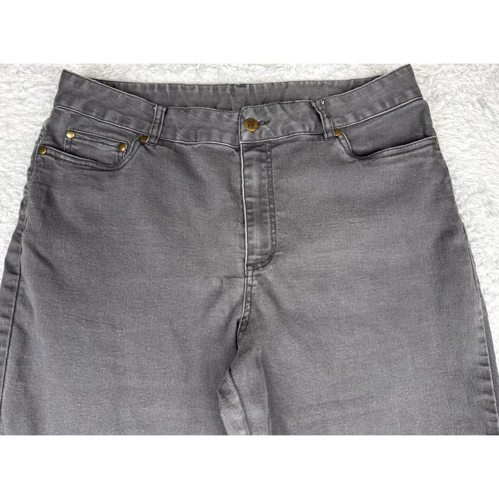 Vintage Women with Control Jeans Womens 16 Charcoal High Rise 34x31 Straight 5-Pocket Denim Cotton Blend Polyester Spandex VH 90s Vintage Womens Size 38" / US 16 / IT 52 - 4 Thumbnail