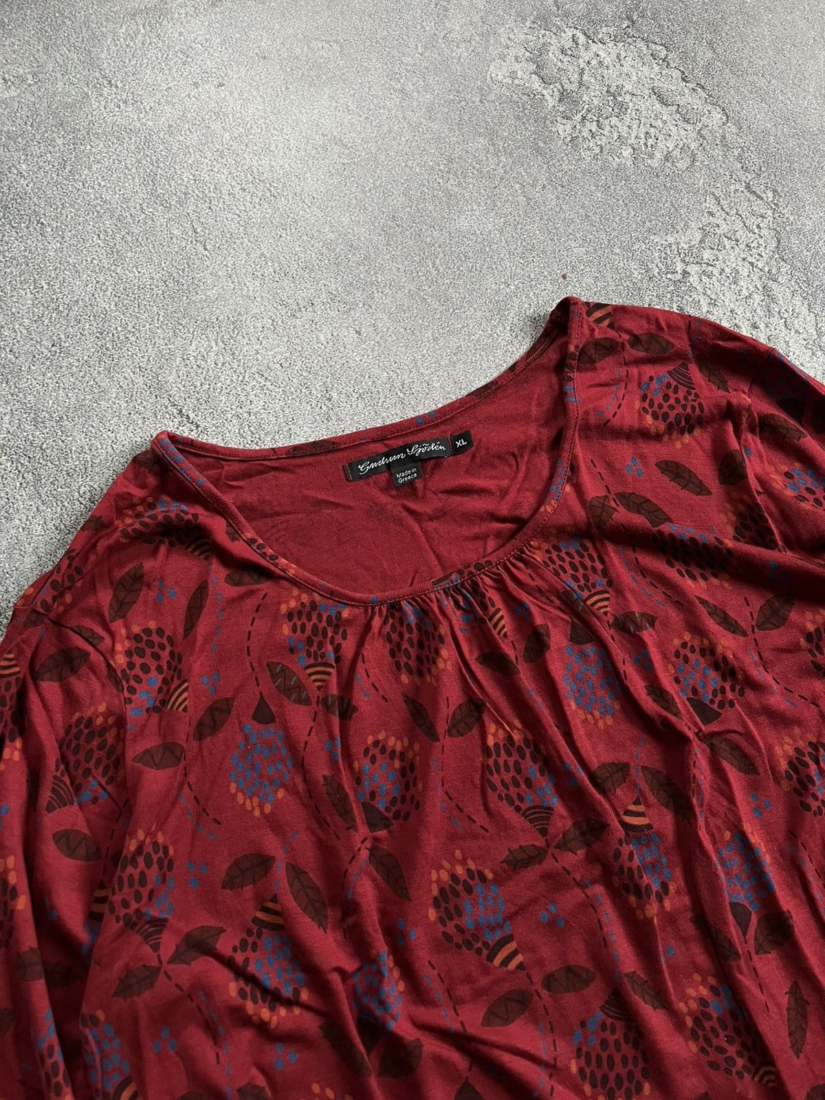 Gudrun Sjoden Gudrun Sjoden Print Blouse Long Sleeve Shirt Top XL Sjöden Size XL / US 12-14 / IT 48-50 - 3 Thumbnail