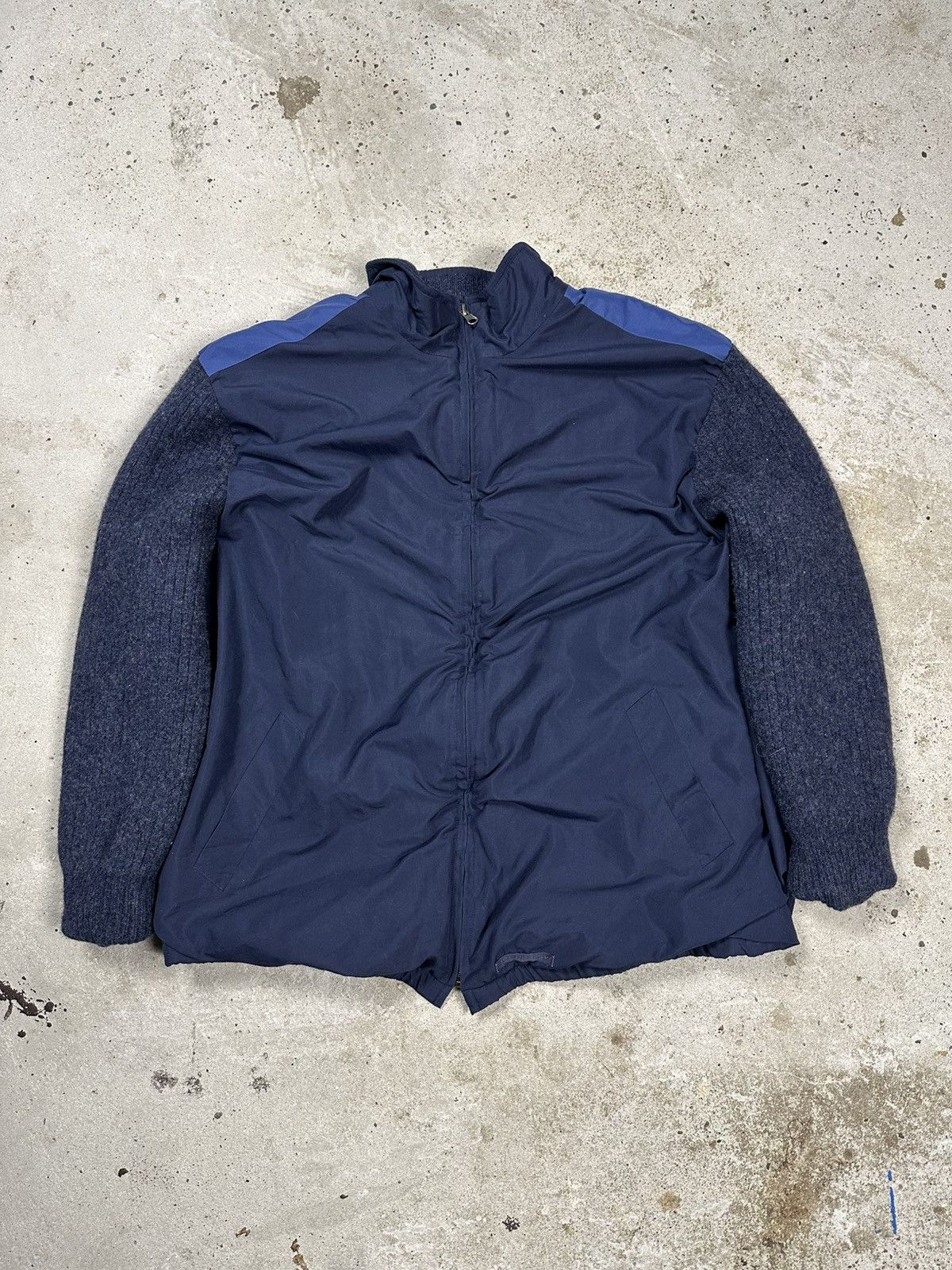 Burberry Vintage Y2K Burberry Golf Navy Track Jacket Wool Lining Size US XL / EU 56 / 4 - 1 Thumbnail