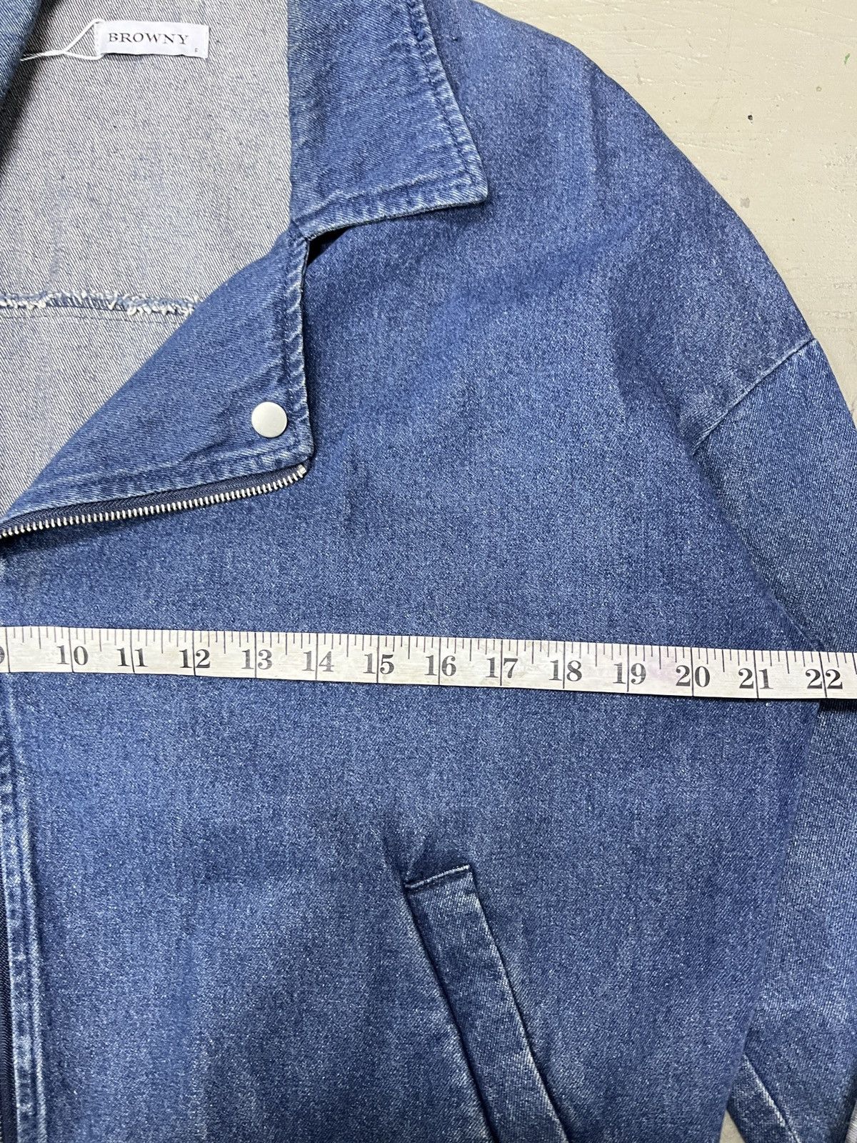 Indigo × Vintage Vintage Browny Denim Jeans Jacket Double Collar Size US M / EU 48-50 / 2 - 4 Thumbnail