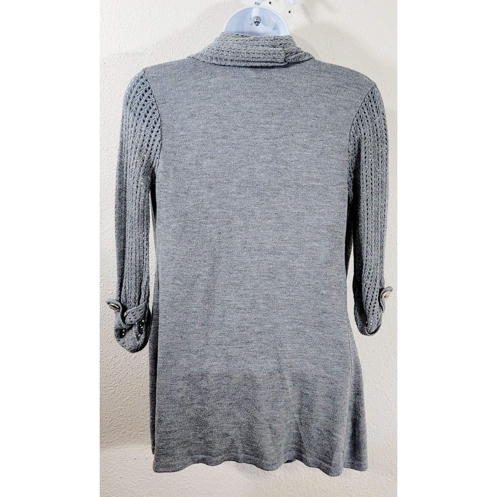 rue21 Rue 21 Gray Knit Open Front Cardigan Sweater Small Size S / US 4 / IT 40 - 2 Thumbnail