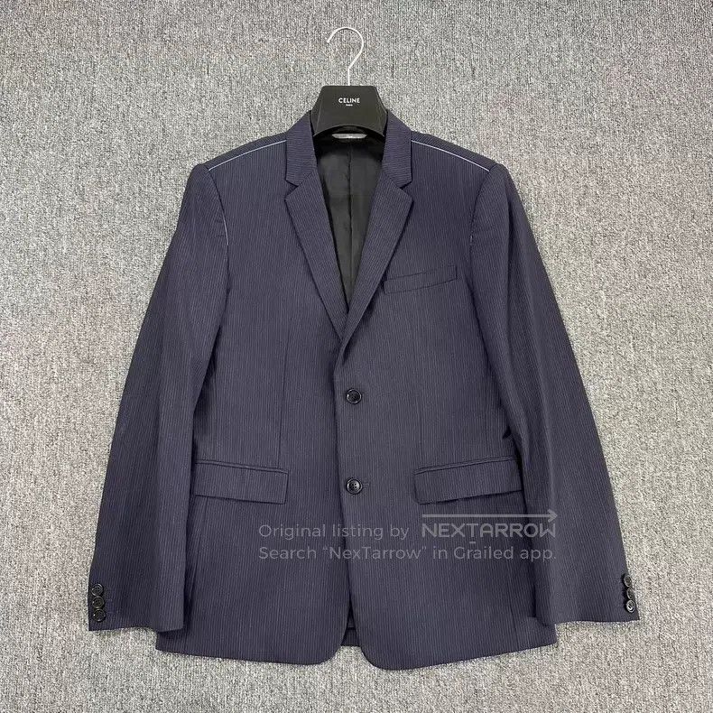 Dior Dior Tibetan blue fine stripes flat collar suit Size 46R - 2 Thumbnail