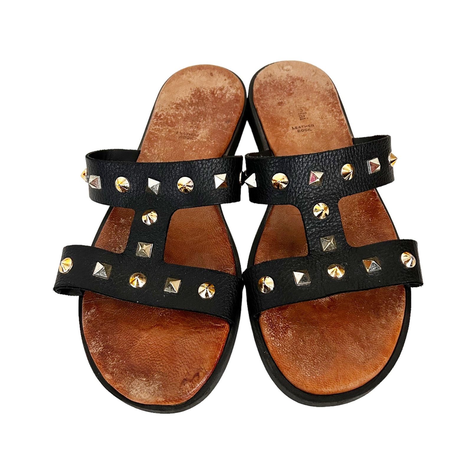 Other Giulia Palai Black Leather Studded Sandals Sz 8 Size US 8 / IT 38 - 3 Thumbnail