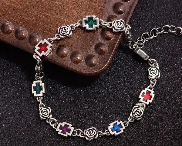 Jewelry Sweet Rose Flower Cross Shiny Colorful & Cross Necles Size ONE SIZE - 7 Thumbnail