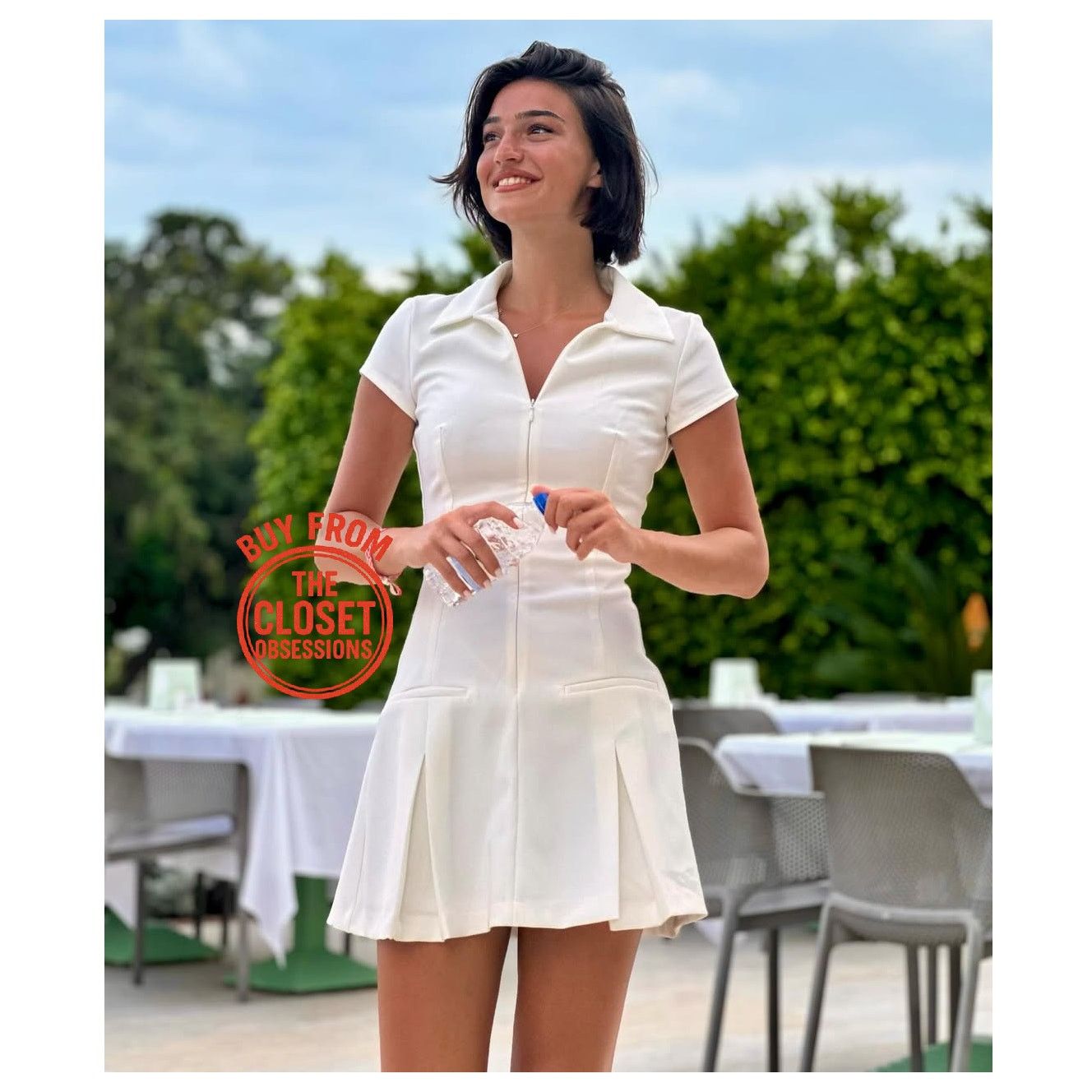 Zara ZARA White Fitted Mini Dress NWT Size M / US 6-8 / IT 42-44 - 8 Thumbnail
