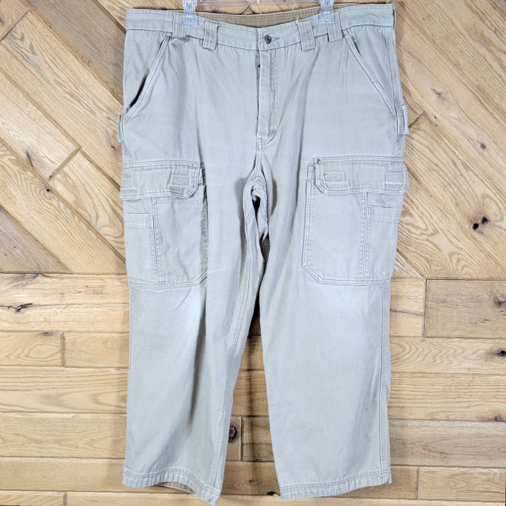 Vintage Duluth Mens Cargo Pants Beige 42X30 Workwear Pants Men Regular Size 42 Inseam 30 Cargo Beige Duluth Trading Mens Size 42X30 Size US 42 / EU 58 - 2 Thumbnail