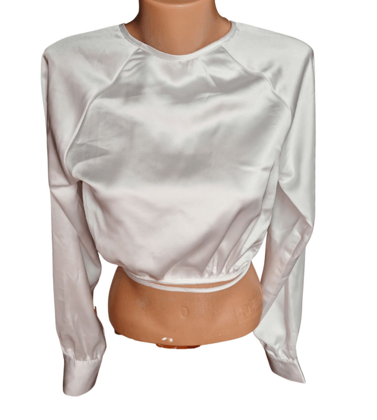Other White Satin Open Back Crop Blouse by Rumors sz M Size M / US 6-8 / IT 42-44 - 1 Thumbnail