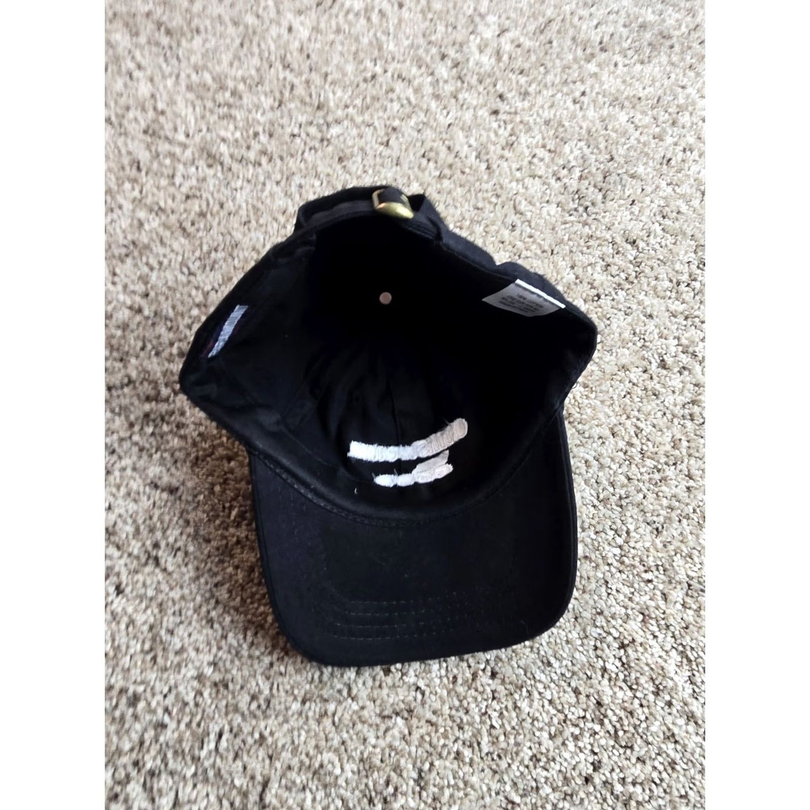 Vintage Black Cotton Baseball Cap Casual Mens Strap Back Hat Casual Size ONE SIZE - 3 Thumbnail