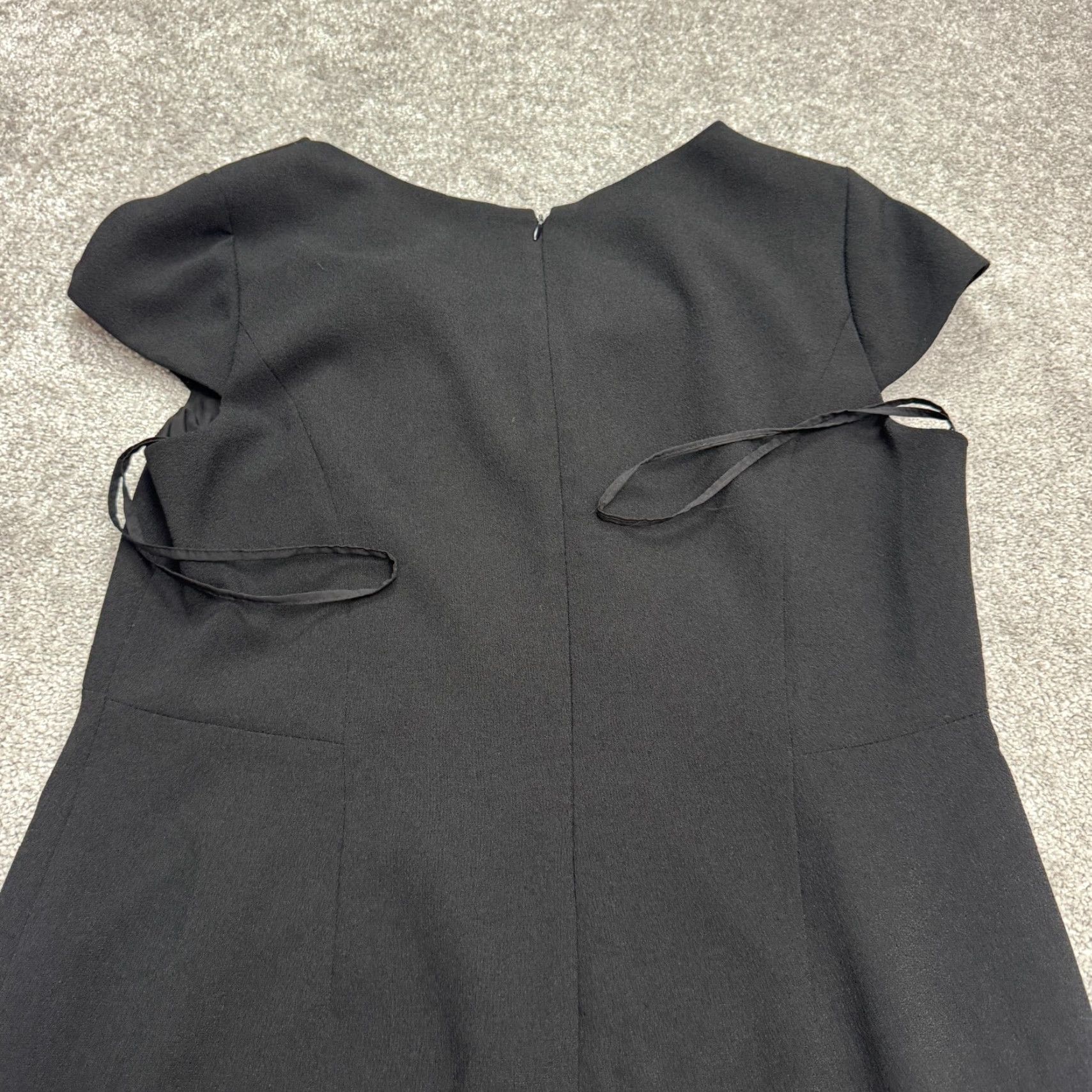 Anne Klein Anne Klein Dress Cap Sleeve Cowl Neck Sheath Midi Black Women 14 Career Workwear Size XL / US 12-14 / IT 48-50 - 4 Thumbnail