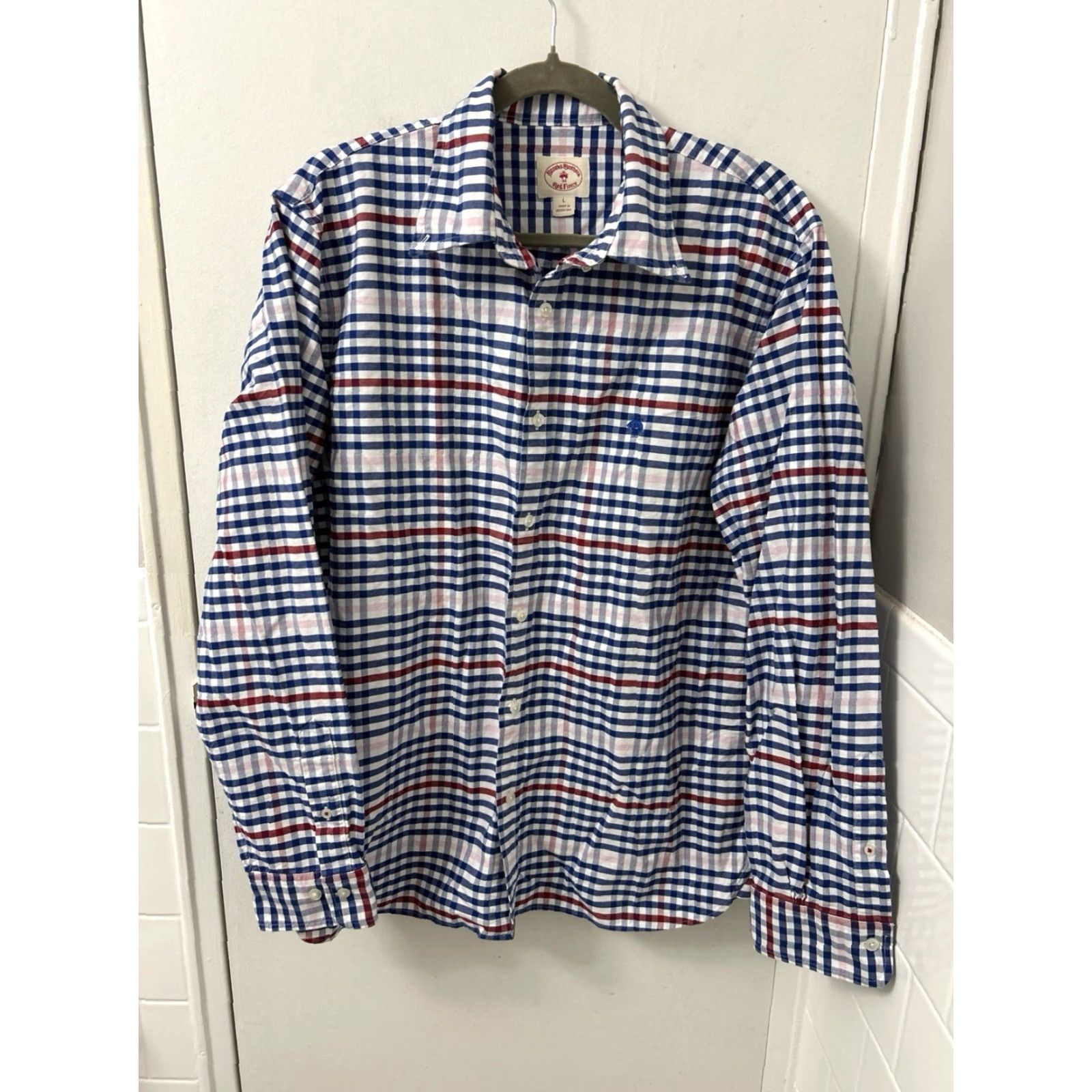 Brooks Brothers Brooks Brothers Red Fleece Shirt Mens L Blue Red Gingham Check Button-Down Size US L / EU 52-54 / 3 - 2 Thumbnail