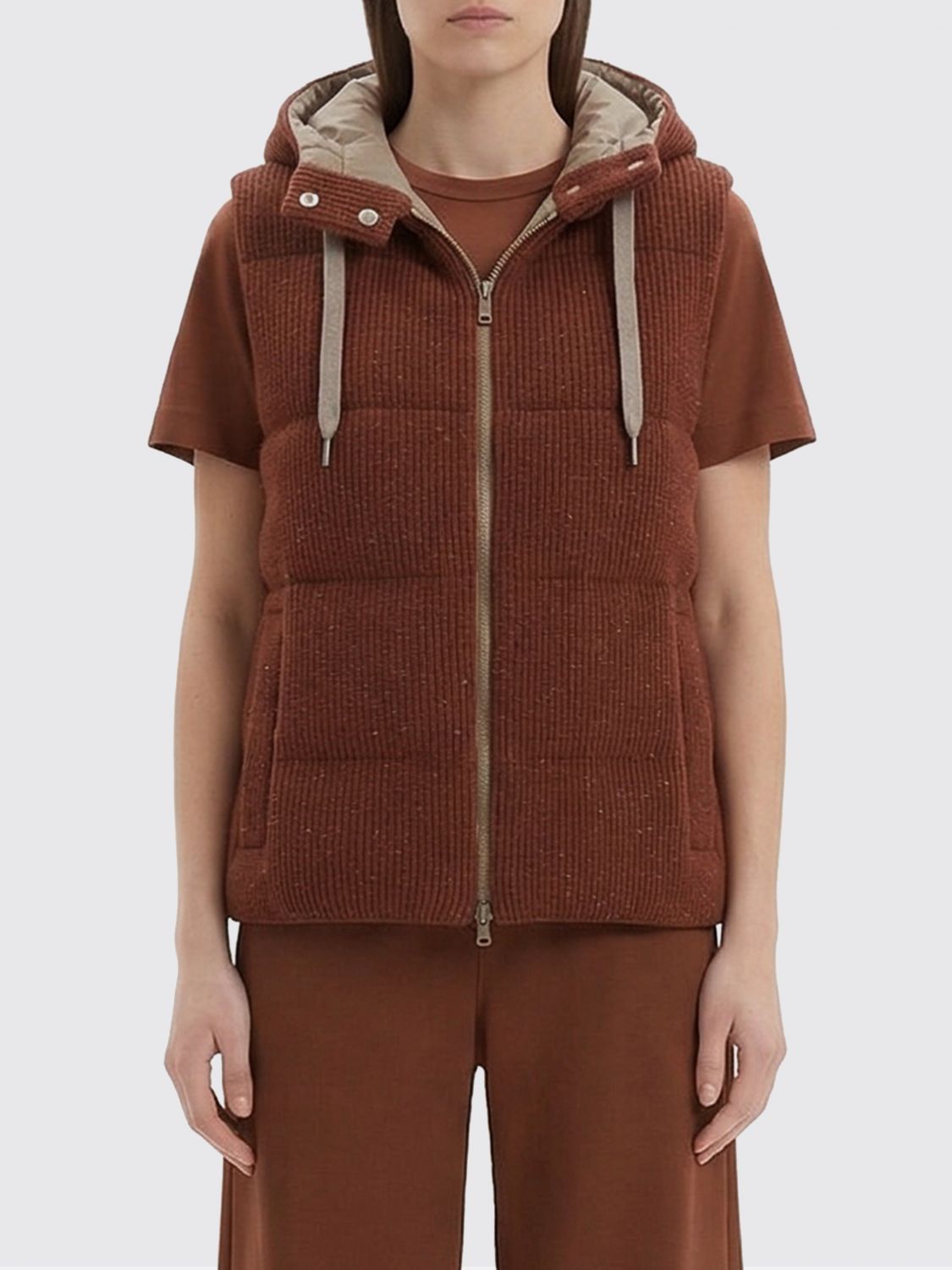 Brunello Cucinelli Brunello Cucinelli Waistcoat Woman Burgundy Size M / US 6-8 / IT 42-44 - 1 Thumbnail