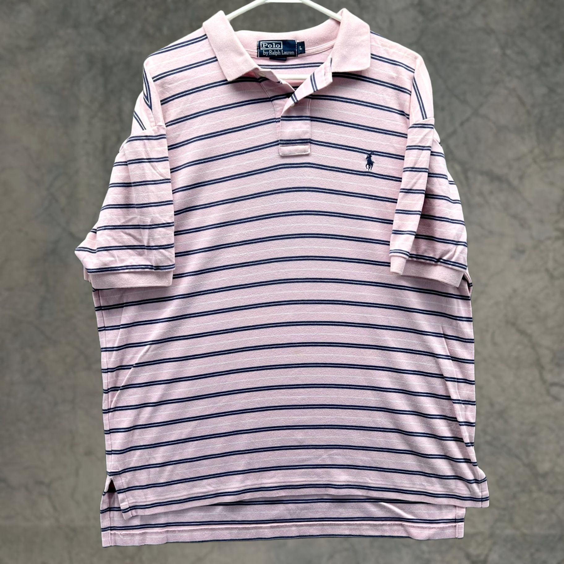 Polo Ralph Lauren Polo by Ralph Lauren Polo Shirt Mens L Pink Stripe Pony Logo Short Sleeve Size US L / EU 52-54 / 3 - 1 Thumbnail