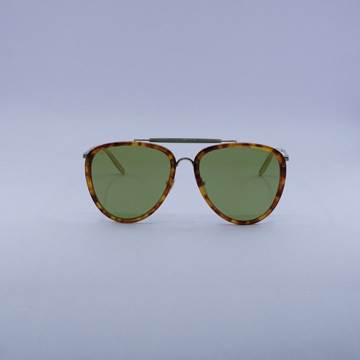 Gucci Gucci GG0672S 003 Sunglasses Havana/Gold Aviator Frame Size ONE SIZE - 2 Thumbnail