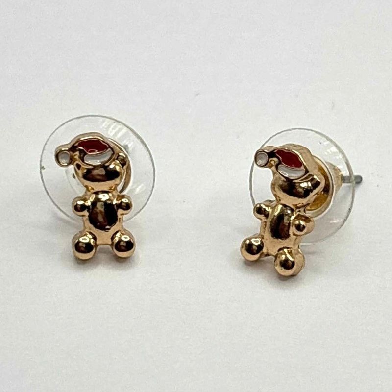 Other Gold Christmas Bear Earrings Size ONE SIZE - 3 Thumbnail