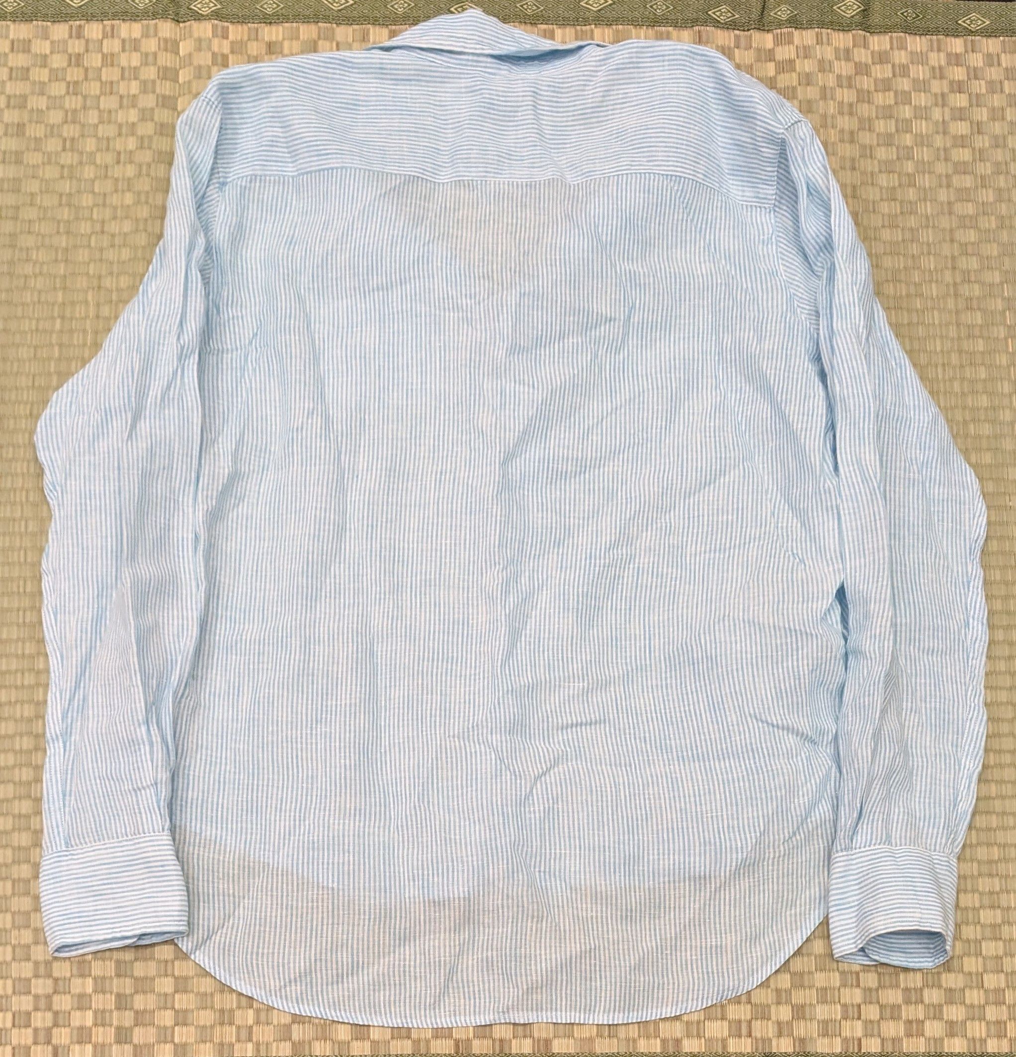 Frank & Eileen Frank & Eileen Eileen 100% Linen Shirt Blue Mini Stripes Size M / US 6-8 / IT 42-44 - 2 Thumbnail