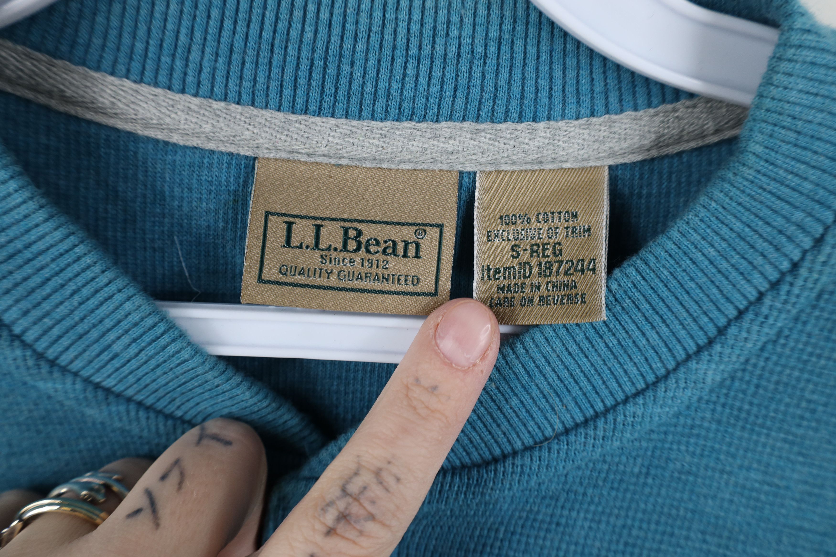 L.L. Bean Vintage LL Bean Waffle Knit Long Sleeve Henley T-Shirt Size US S / EU 44-46 / 1 - 9 Thumbnail