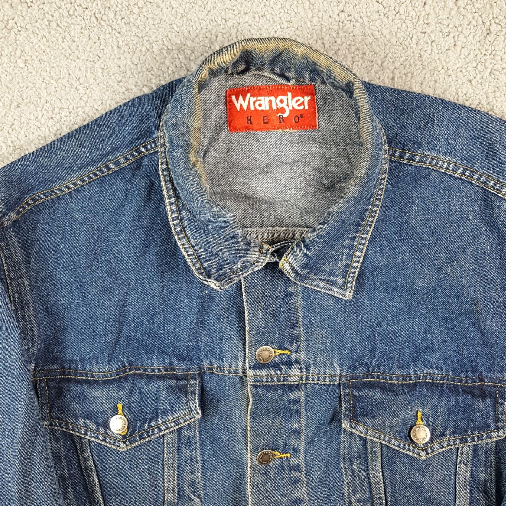 Wrangler VINTAGE Wrangler Denim Jacket Men Large Casual Western Grunge 90s Southwestern Y2K Size US 33 - 2 Thumbnail