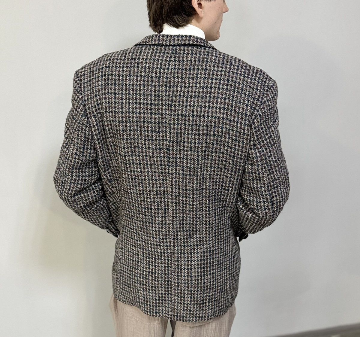Harris Tweed Blazer 90s HARRIS TWEED JACKET MERCER RRL old money Size 50S - 3 Thumbnail