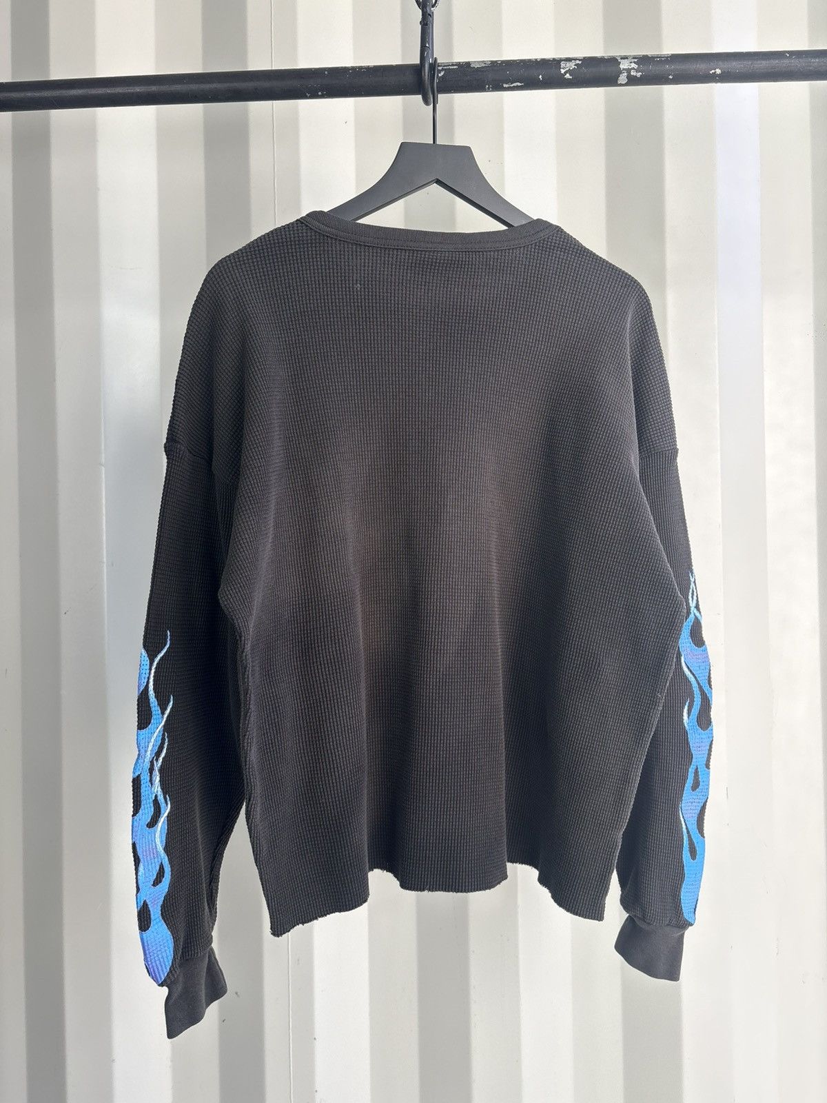 Vintage Thrashed Flame Thermal Shirt Distressed Faded Grunge Biker Size US L / EU 52-54 / 3 - 2 Thumbnail