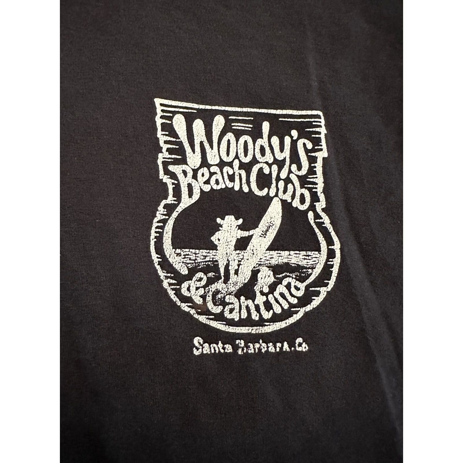 Vintage VINTAGE Santa Barbara CALIFORNIA Woody's Beach Club Cantina Men's T-Shirt 2XL Black Shirt Mens Size US XXL / EU 58 / 5 - 3 Thumbnail