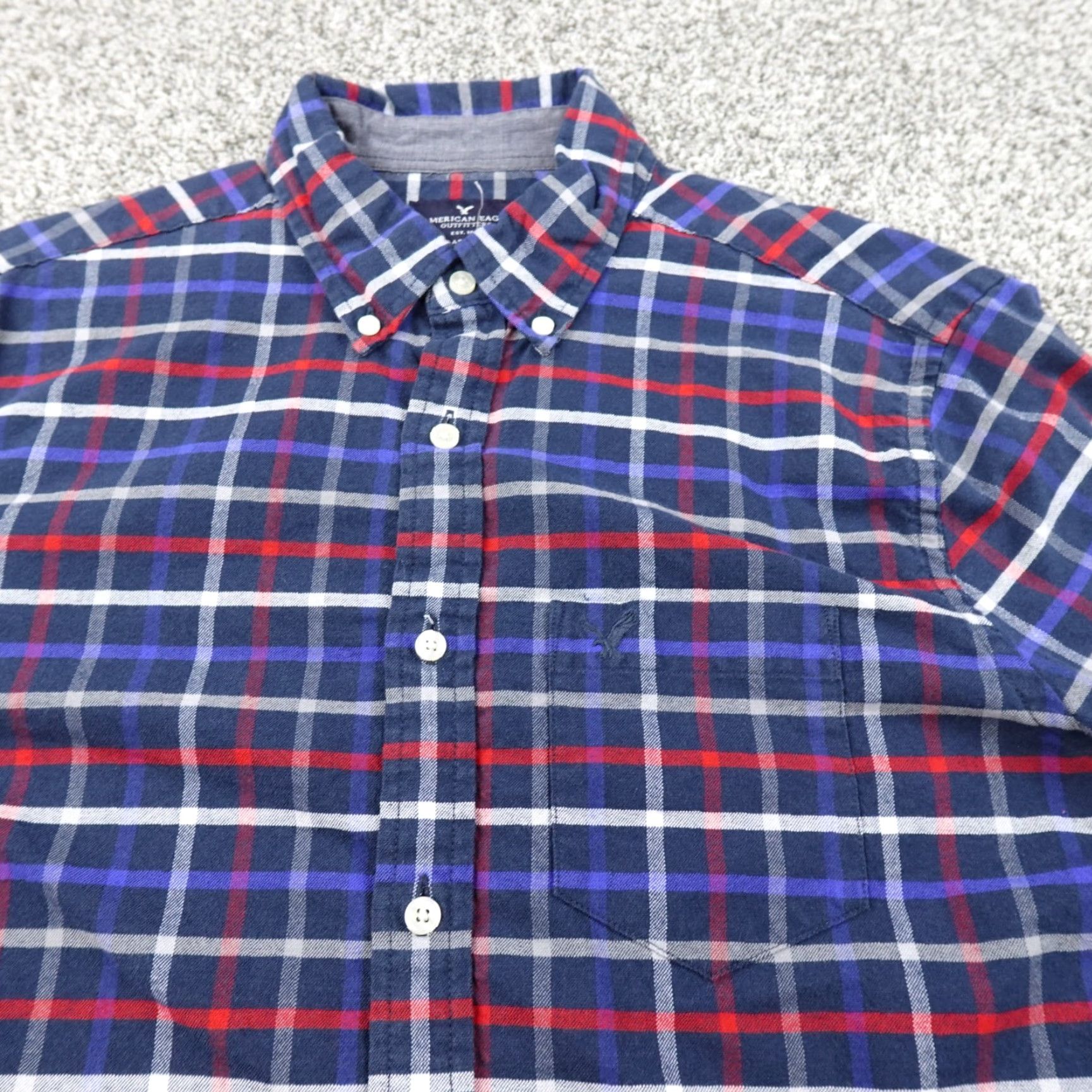 American Eagle Outfitters American Eagle Shirt Mens M Blue Red Long Sleeve Button Up Preppy Casual Cotton Size US M / EU 48-50 / 2 - 3 Thumbnail