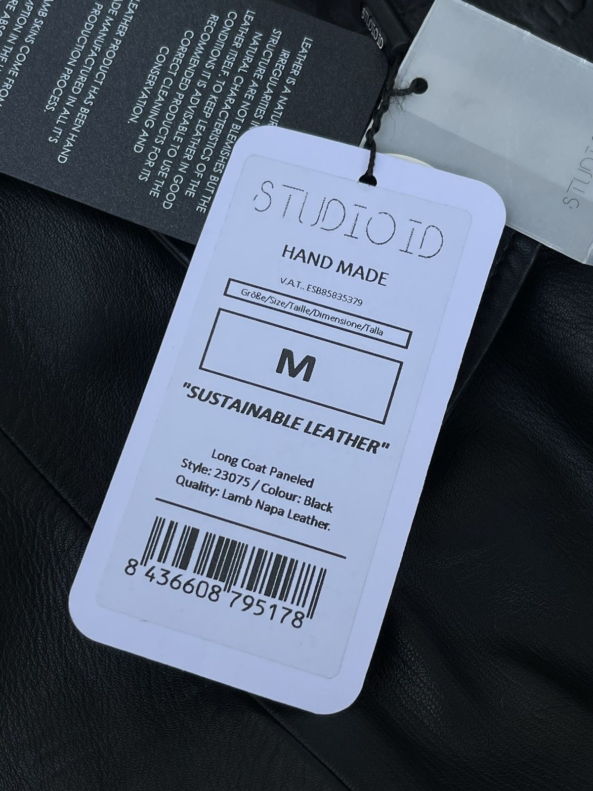 Leather !DS! AW22 Studio ID Long Paneled Leather Black Coat Size US M / EU 48-50 / 2 - 24 Thumbnail