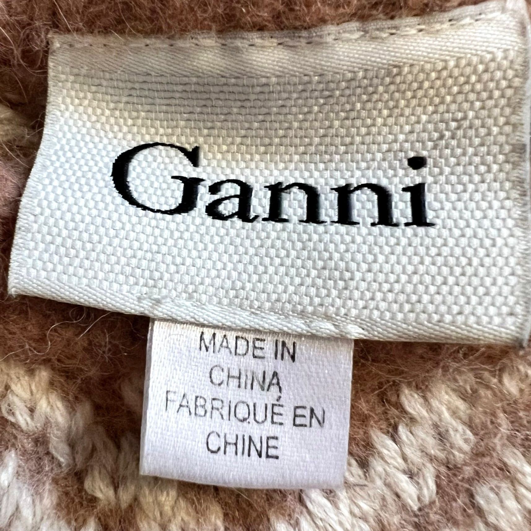 Ganni Ganni Anthropologie Sweater Womens Medium M Wool Blend Beige Chevron Candy Floss Brown Pullover Womens Size M / US 6-8 / IT 42-44 - 6 Thumbnail