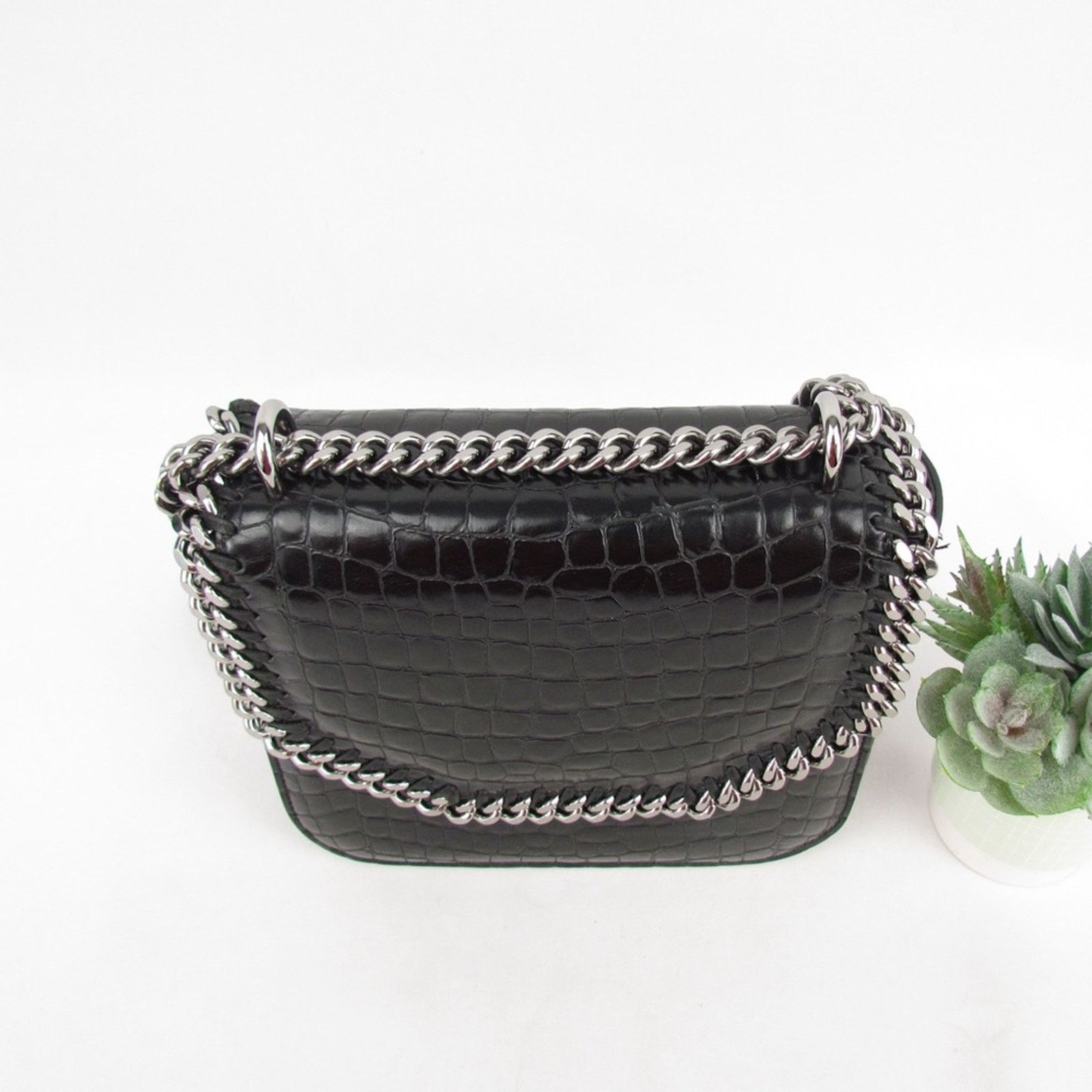 Stella McCartney Stella McCartney Croc Embossed Falabella Star Box Bag Size ONE SIZE - 9 Thumbnail