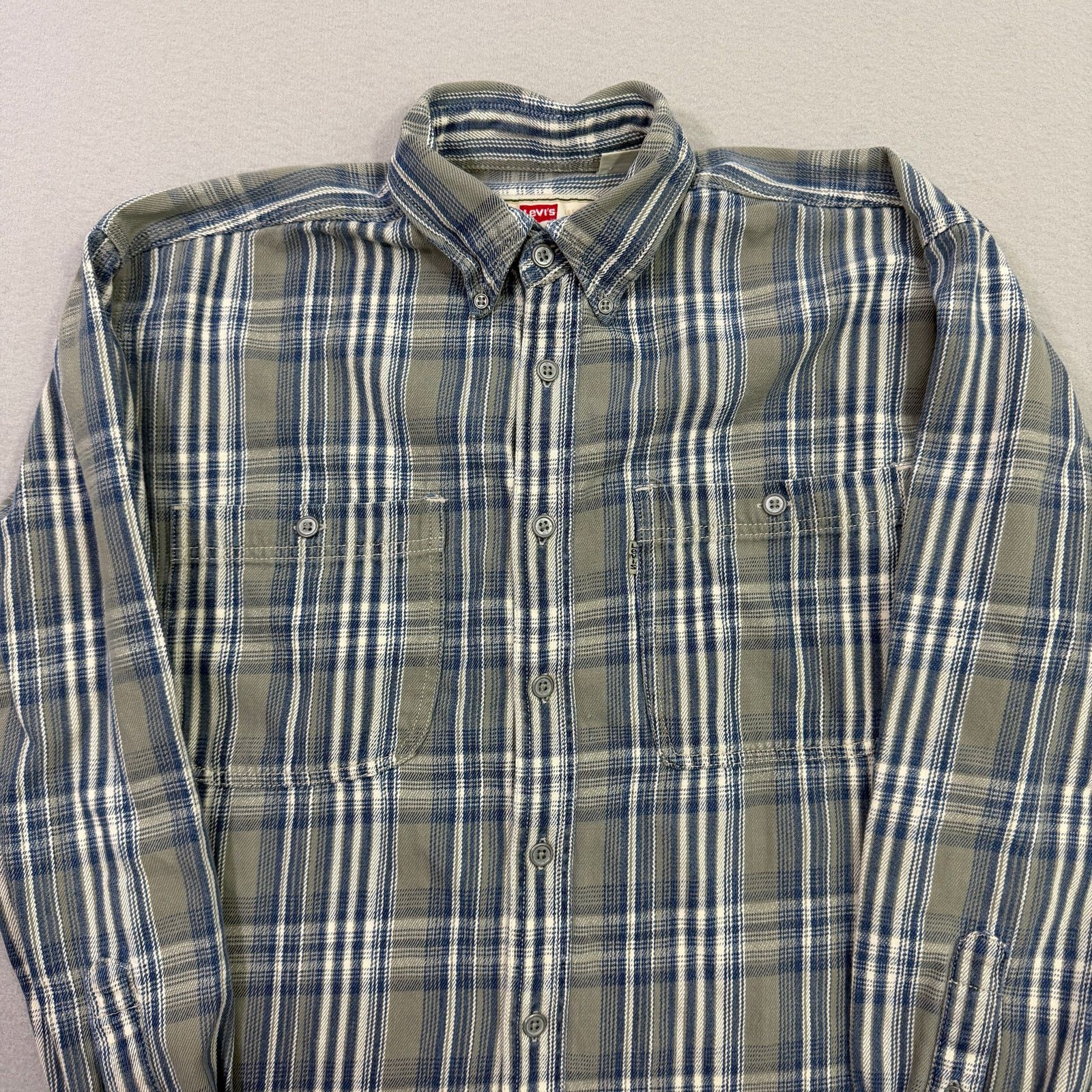 Levi's Vintage Levis Denim Shirt Men's Small Blue Green Plaid 90s Size US S / EU 44-46 / 1 - 2 Thumbnail