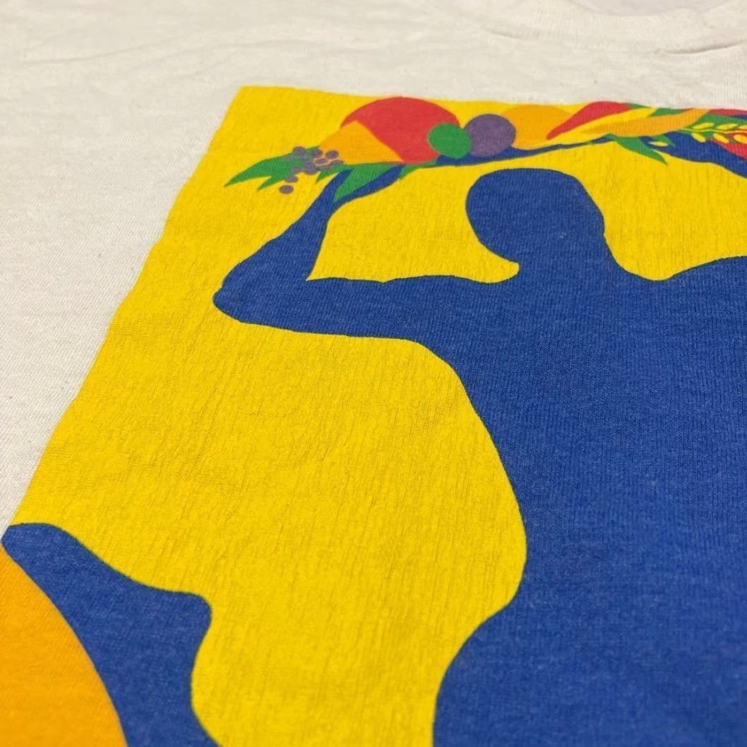 Vintage VINTAGE Mens T Shirt 1993 USA Made Graphic Print Eat Right America Fitness White Short Sleeve Crew Neck Large Retro 90s Mens Size US L / EU 52-54 / 3 - 5 Thumbnail