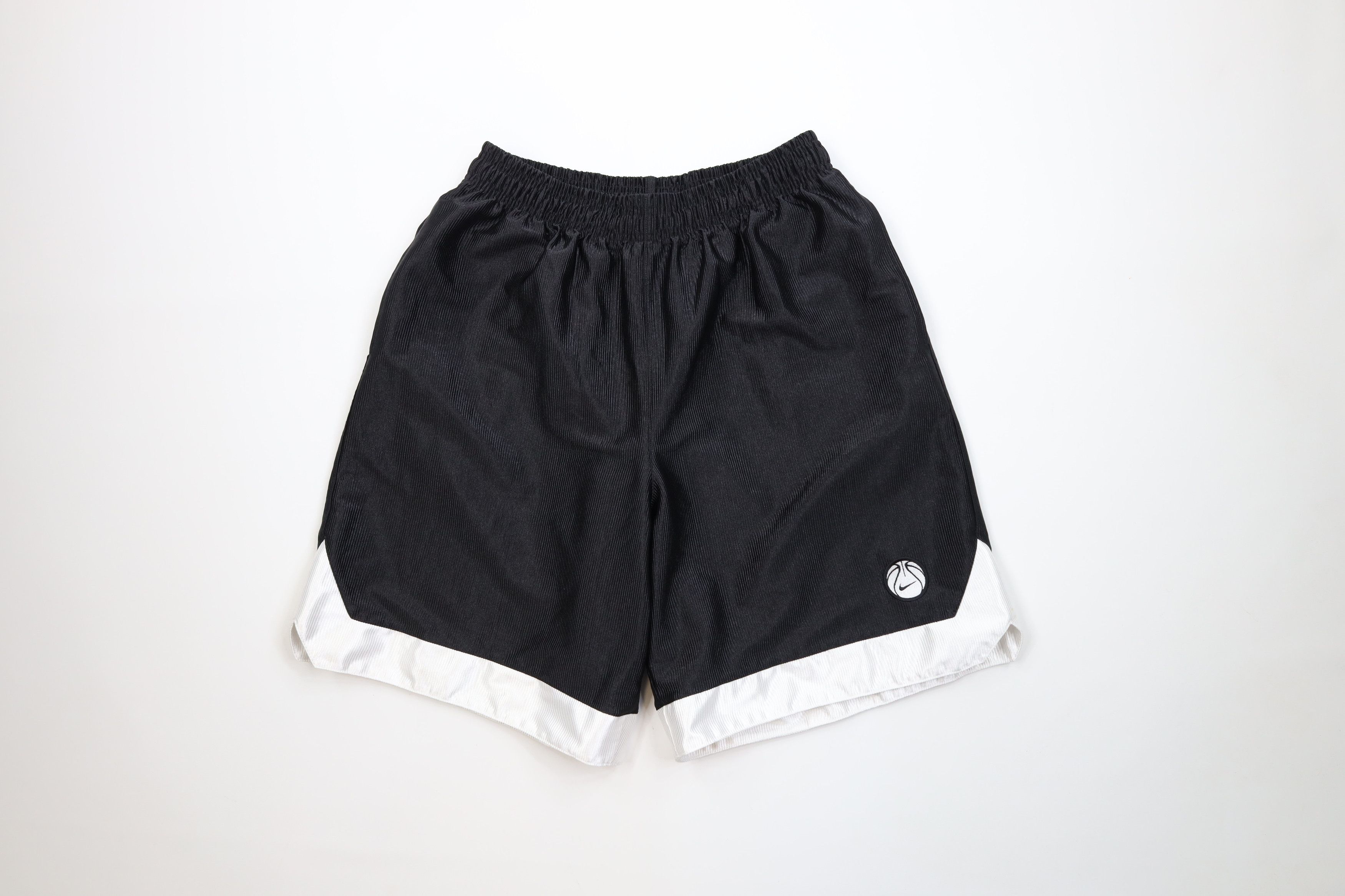 Nike Vintage 90s Nike Mini Swoosh Dazzle Basketball Shorts Black Size US 36 / EU 52 - 1 Thumbnail