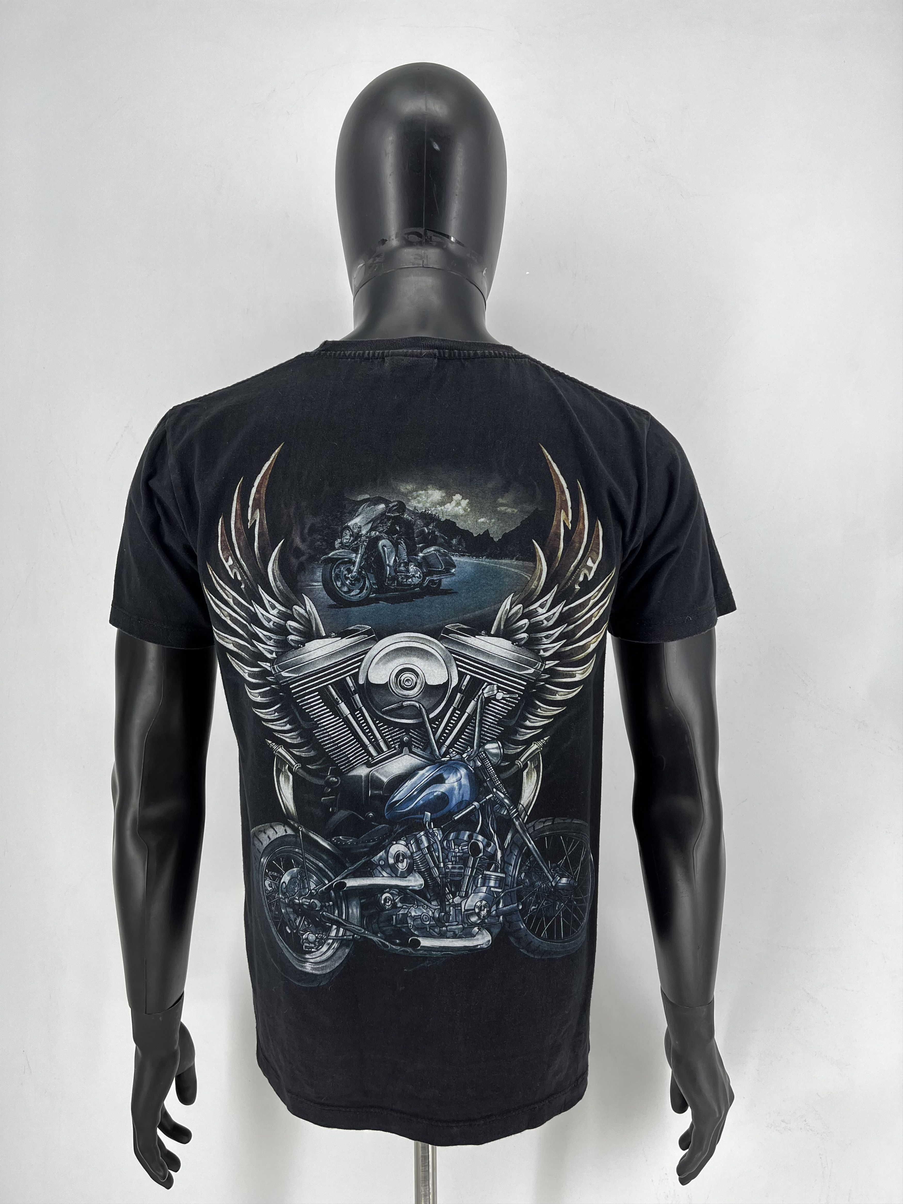 Band Tees Eagle Biker Native Indian Motorbike Front & Back Print Size US M / EU 48-50 / 2 - 10 Thumbnail