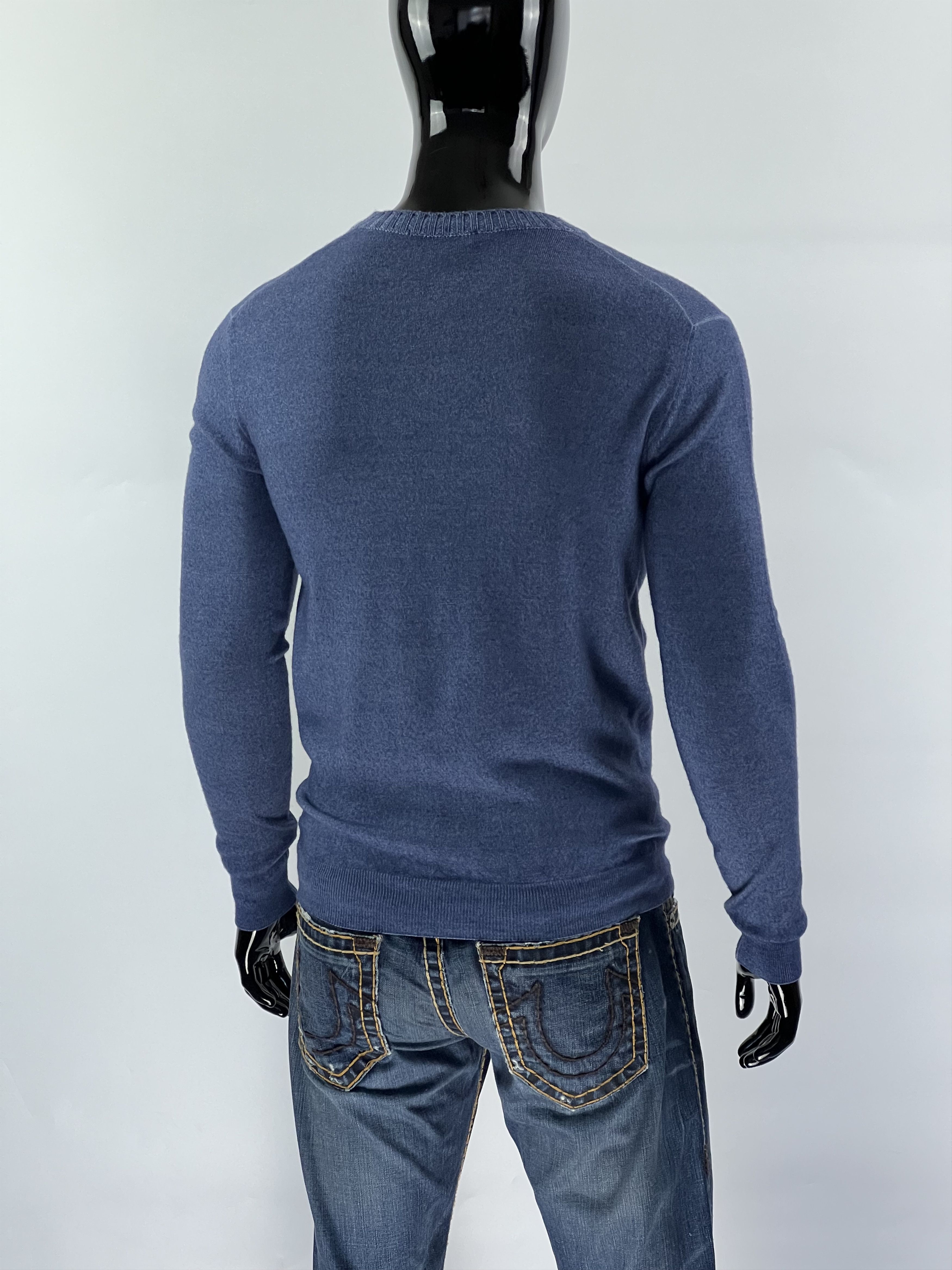 Cruciani Cruciani Men's Blue 100% Wool Sweater Size 52(M/L) Size US M / EU 48-50 / 2 - 2 Thumbnail