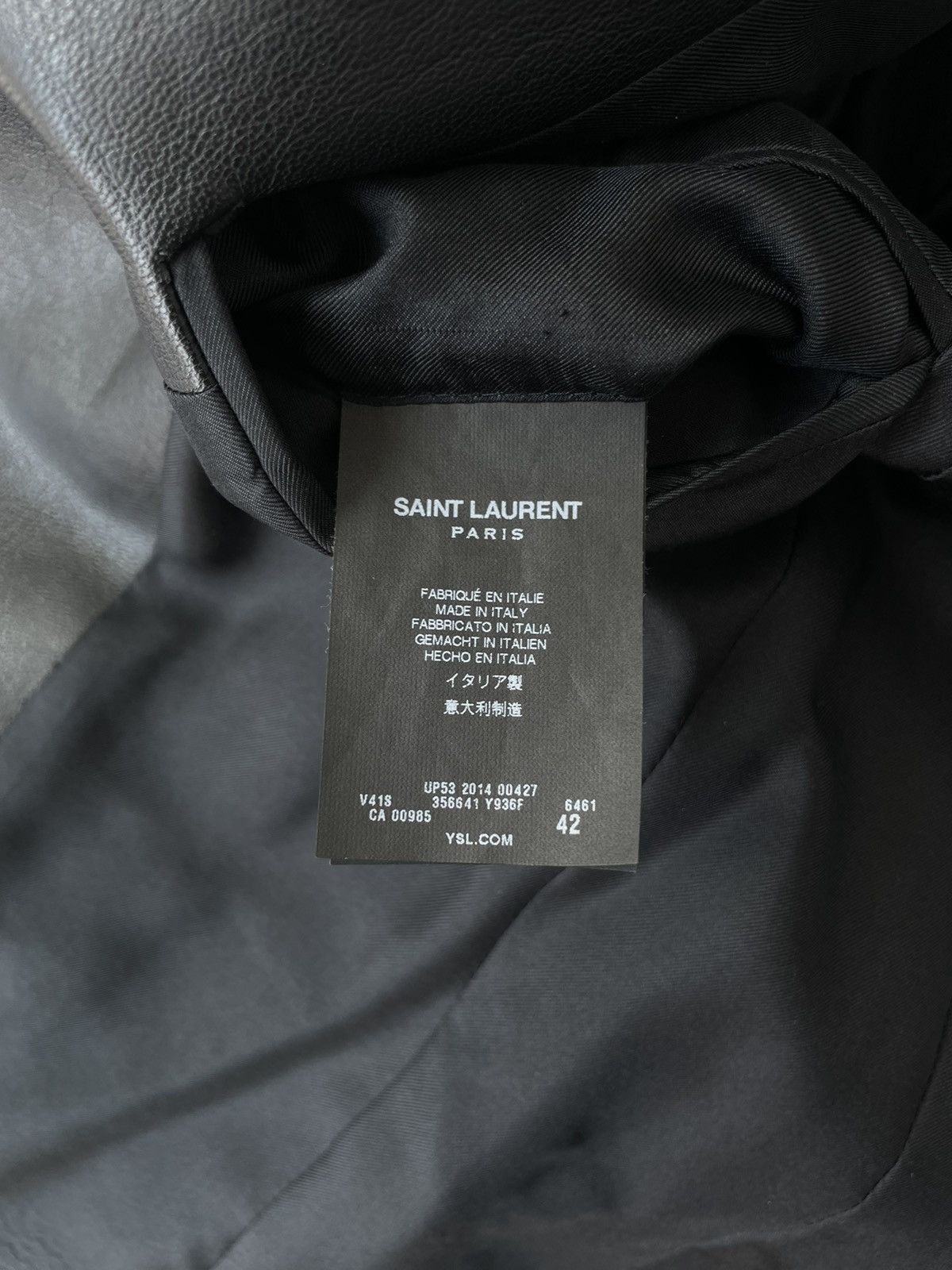 Saint Laurent Paris Hedi-era Saint Laurent Paris Leather-collar Blazer Size US XS / EU 42 / 0 - 7 Thumbnail