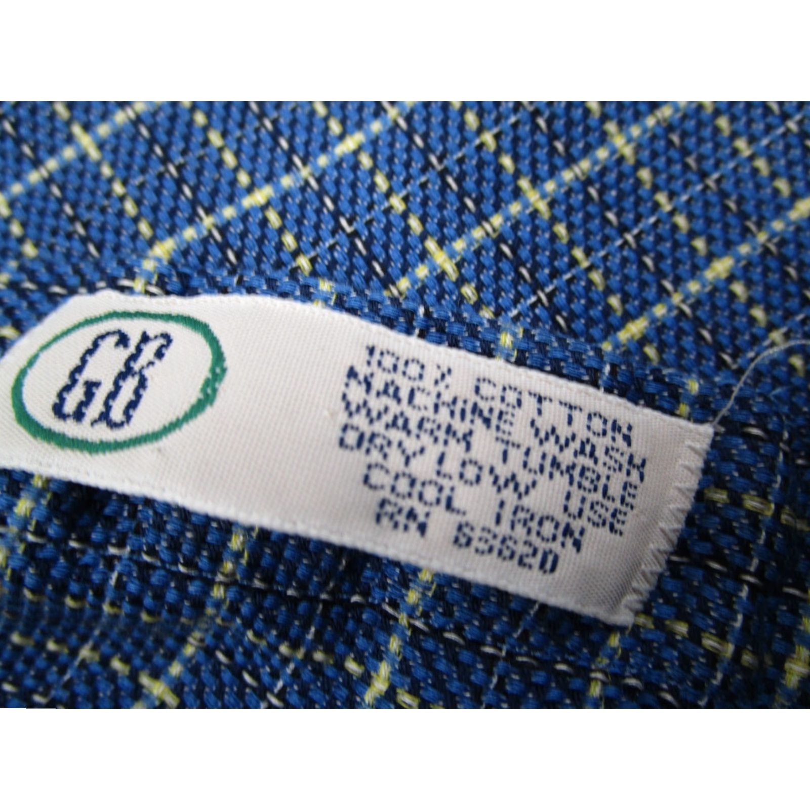Nordstrom VINTAGE Gitman Bros Shirt Mens XL Blue Button-Up Cotton Long Sleeve Check 1950s-Current Mens Size US XL / EU 56 / 4 - 5 Thumbnail