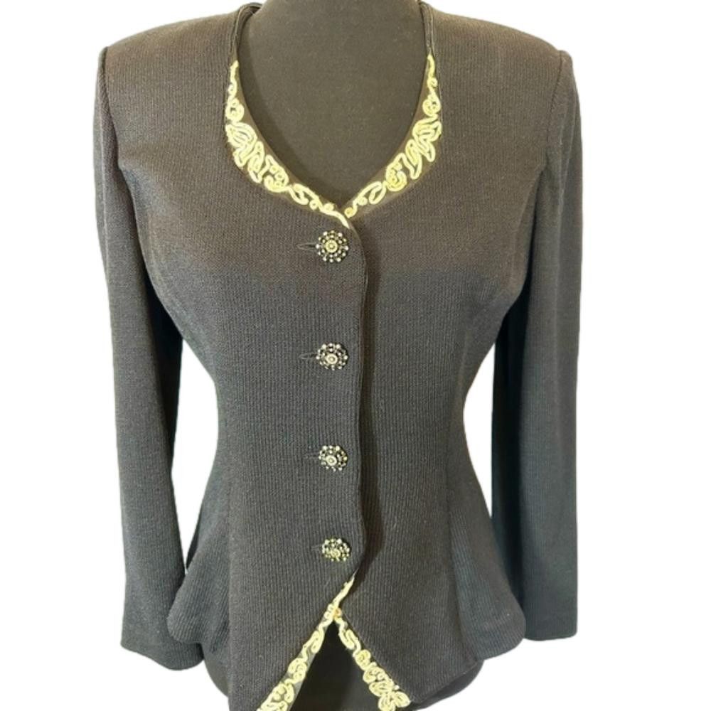 Andrew St. John St John Evening Button-Up Sweater with Decorative Collar Size M / US 6-8 / IT 42-44 - 1 Thumbnail