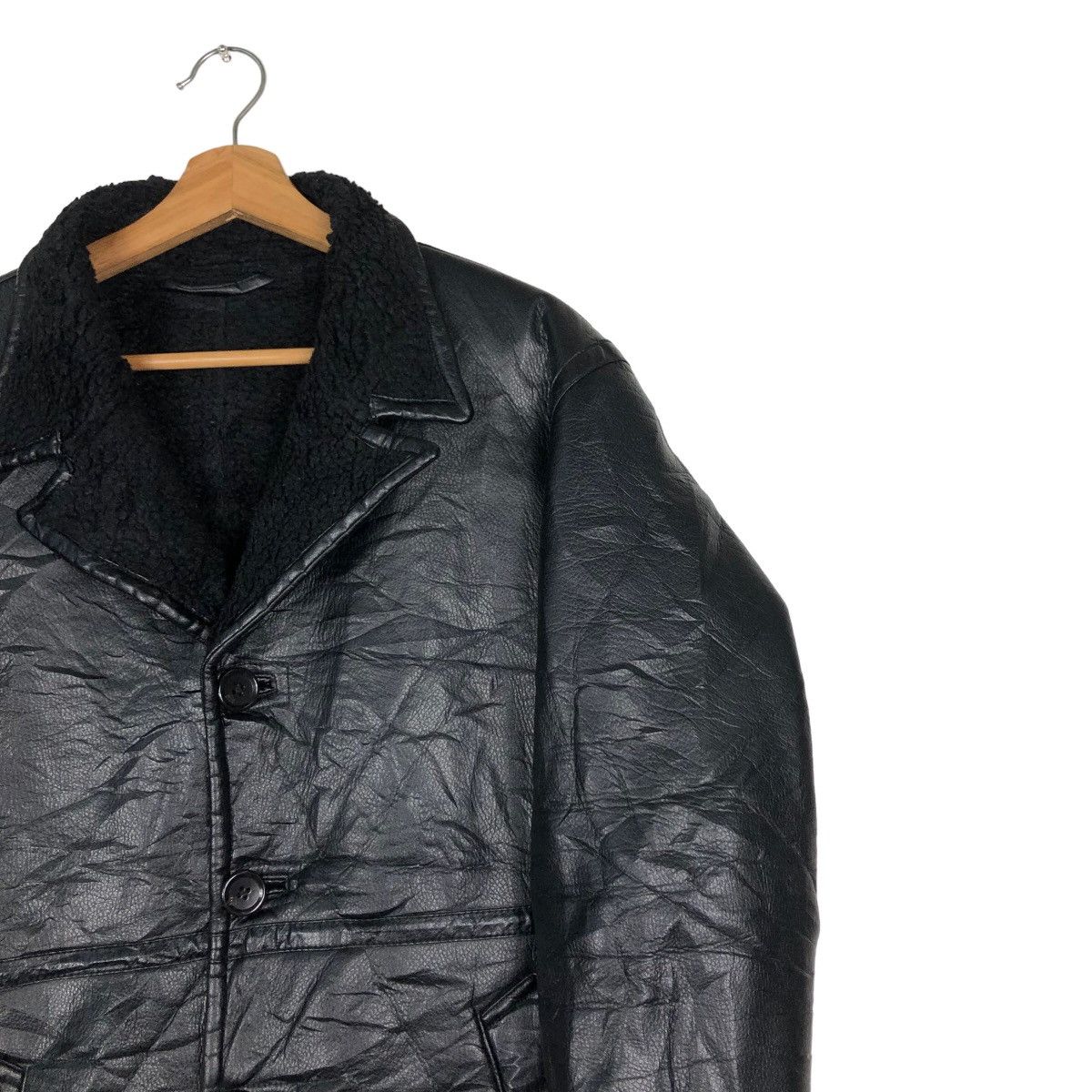 Japanese Brand 🔥Vintage Shearling Genuine Leather Jacket GU Issey Miyake Size US M / EU 48-50 / 2 - 6 Thumbnail