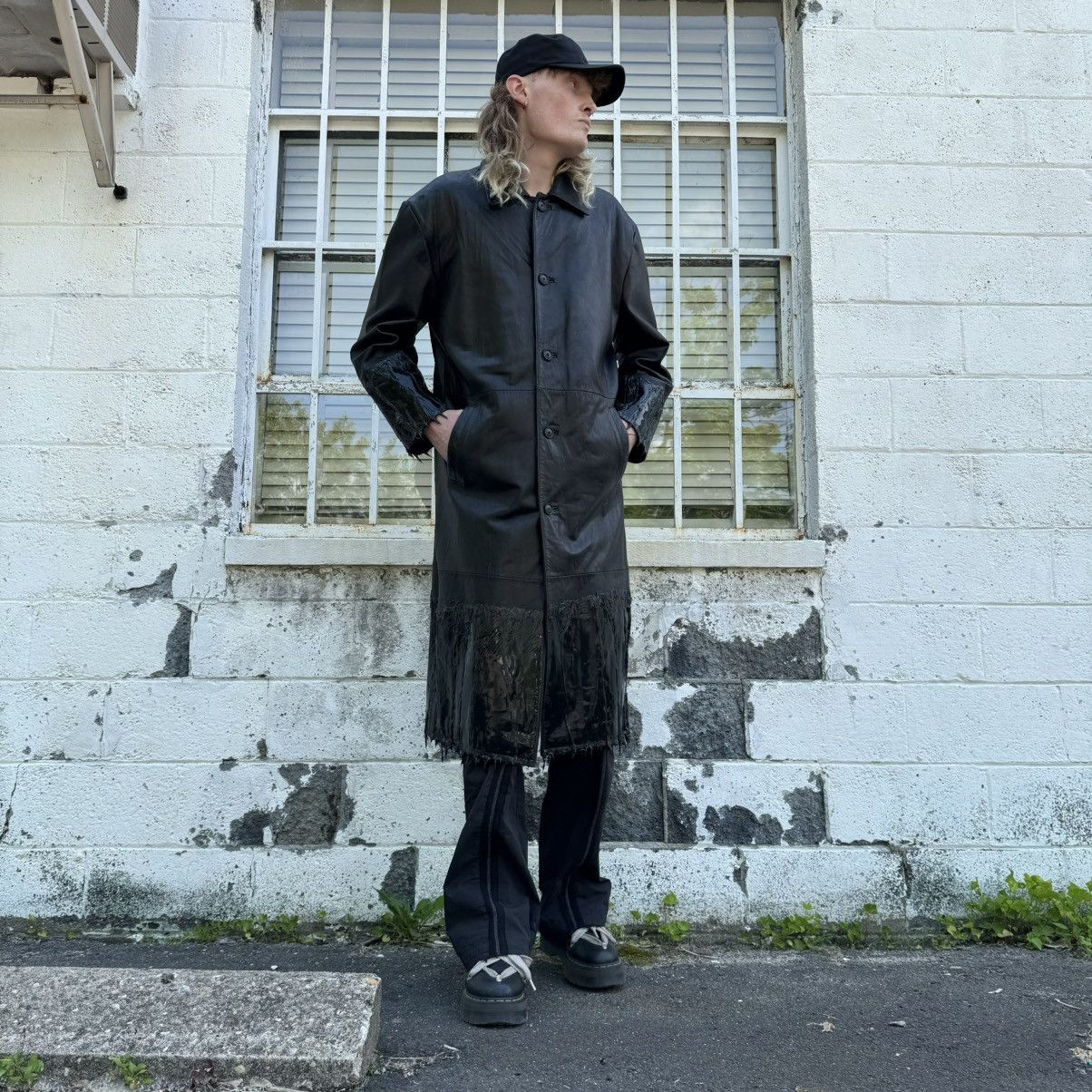 Japanese Brand Black Calf Leather Dripped Jacket Size US M / EU 48-50 / 2 - 14 Thumbnail
