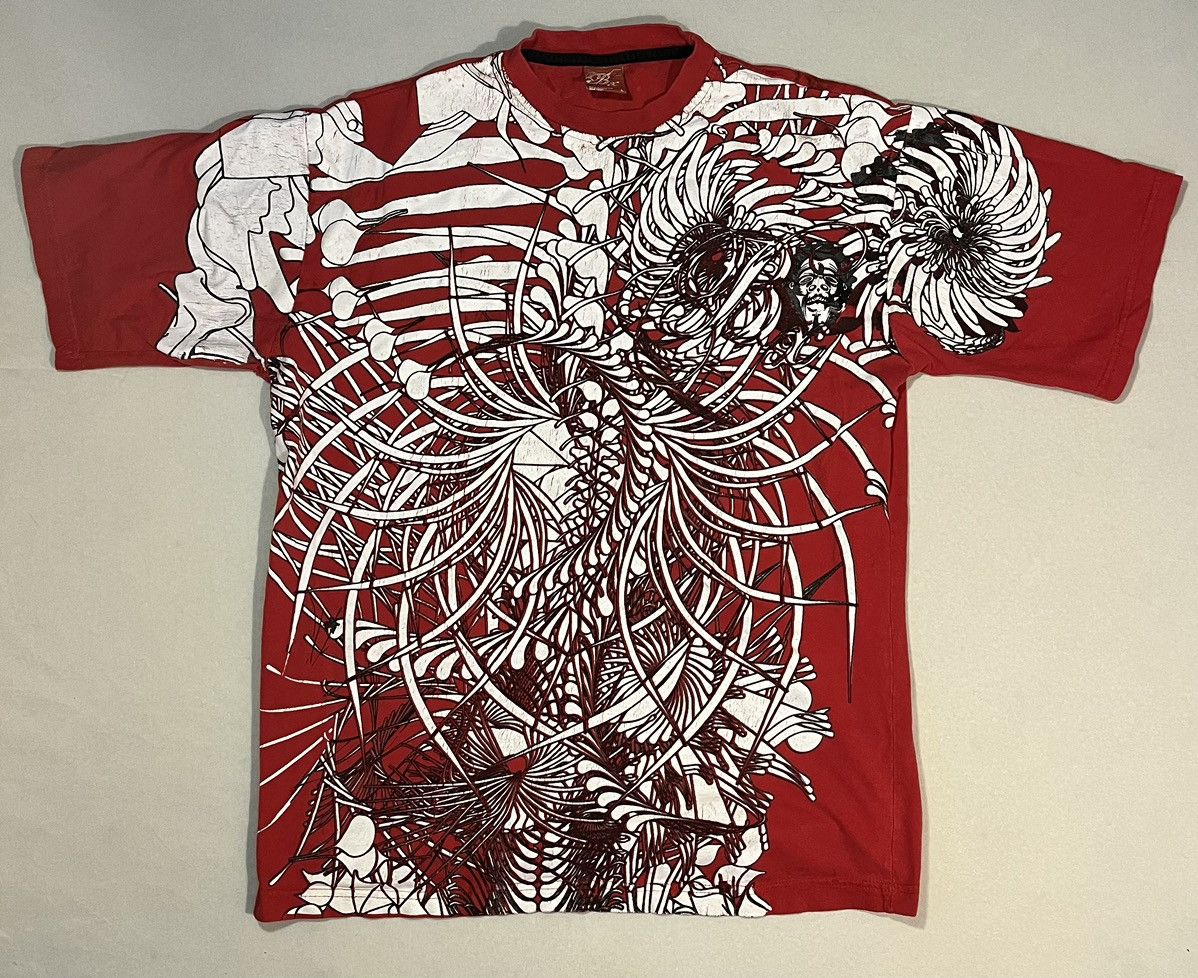 Vintage All Over Print Red Y2K T-shirt Size US L / EU 52-54 / 3 - 1 Thumbnail