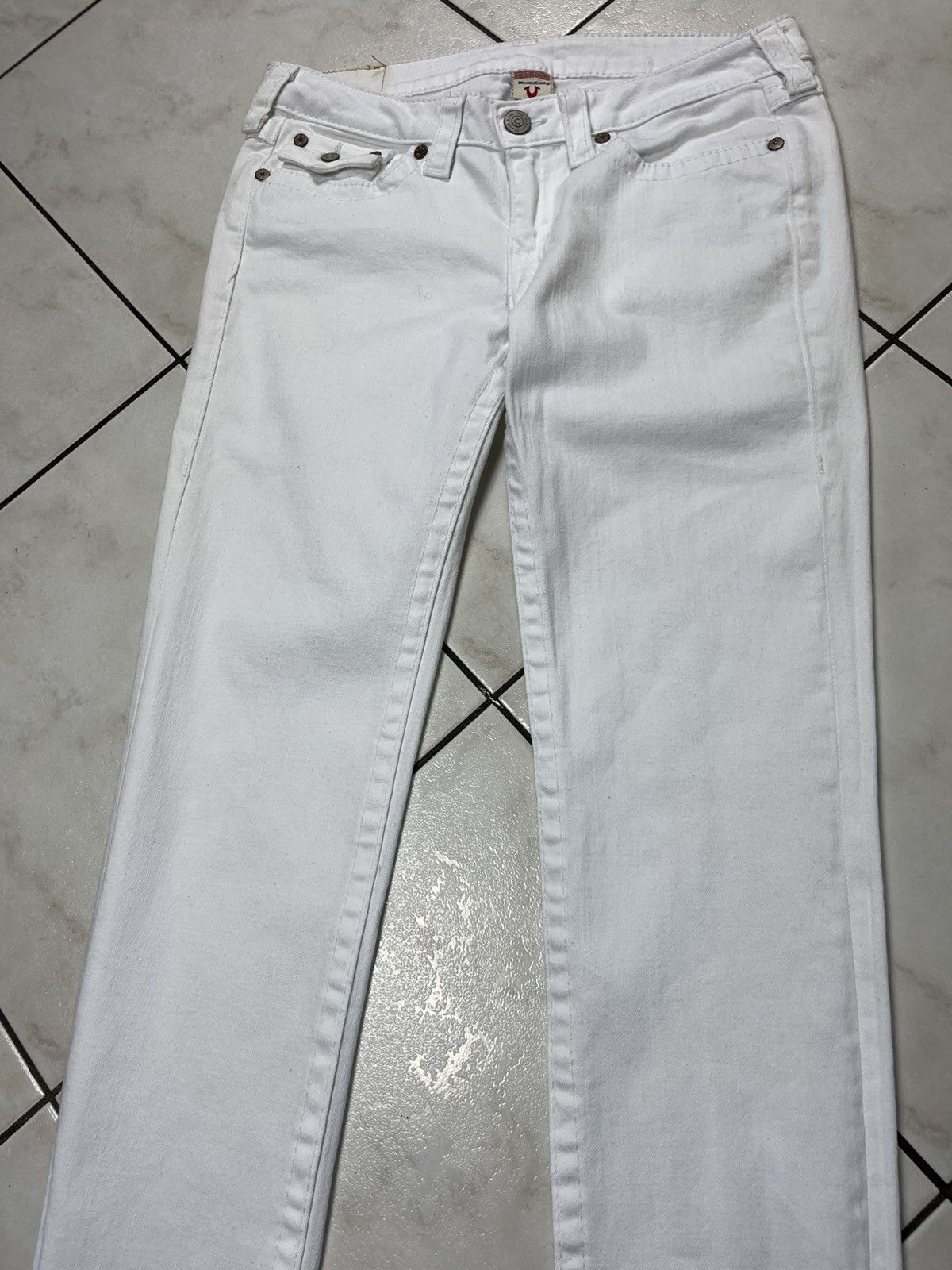 True Religion × Vintage Vintage True Religlion y2k white denim jeans low waist slim Size US 30 / EU 46 - 4 Thumbnail