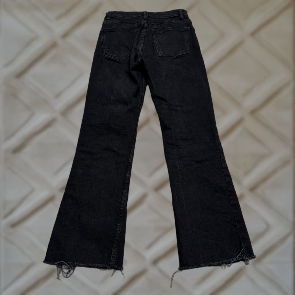 Zara Zara Jeans Womens Black Denim Wide-Leg High Rise 25x26 5-Pocket Stretch Baggy Casual City Outdoor Streetwear Size 26" / US 2 / IT 38 - 1 Thumbnail