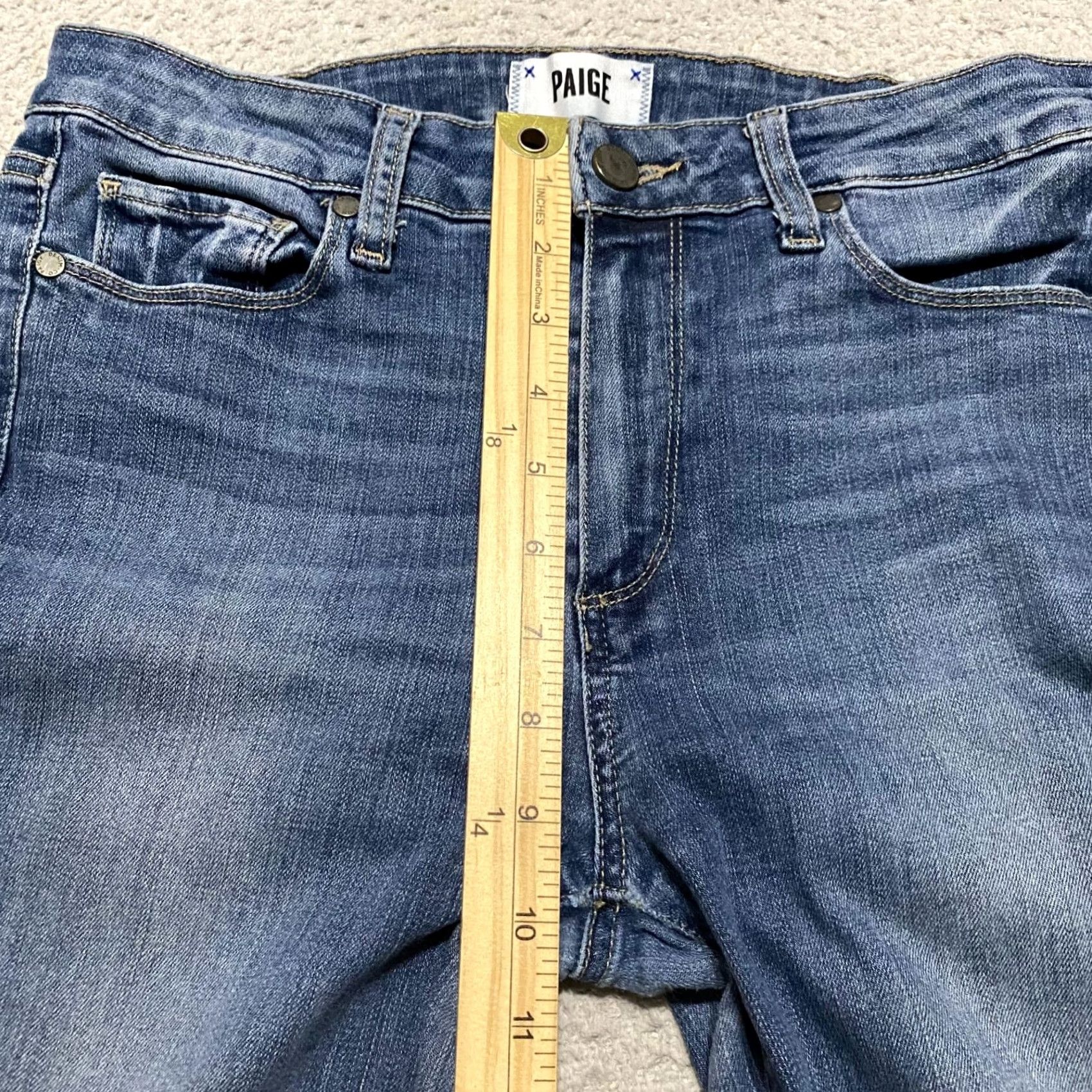 Paige Paige Jeans Womens Slim Mid Rise Ankle 29 Blue Denim Hoxton 5-Pocket Logo Stretch Cotton Blend 90s? No Vintage Capri? Size 29" - 7 Thumbnail