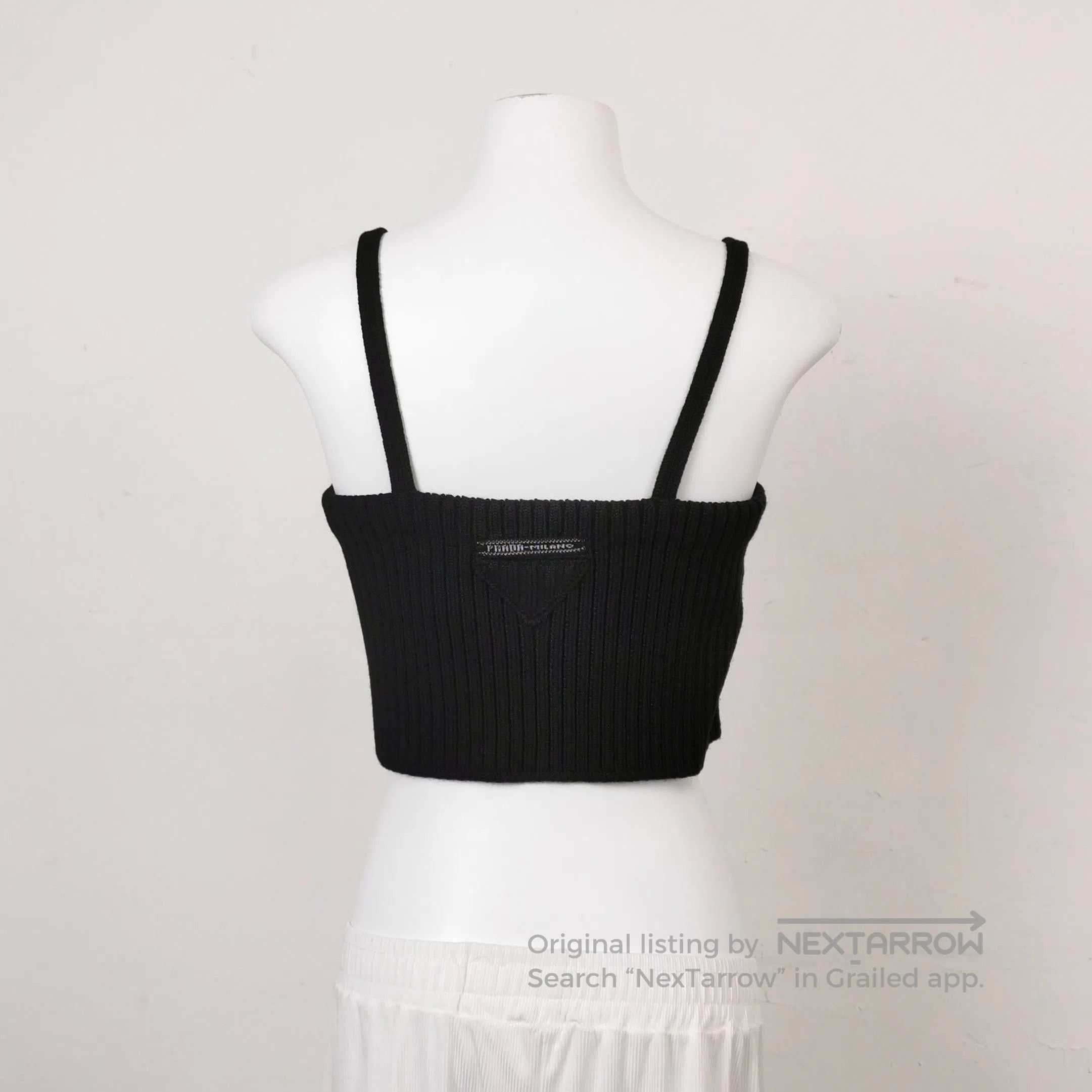 Prada Prada Black Wool Blend Logo Camisole Top . Size L / US 10 / IT 46 - 2 Thumbnail