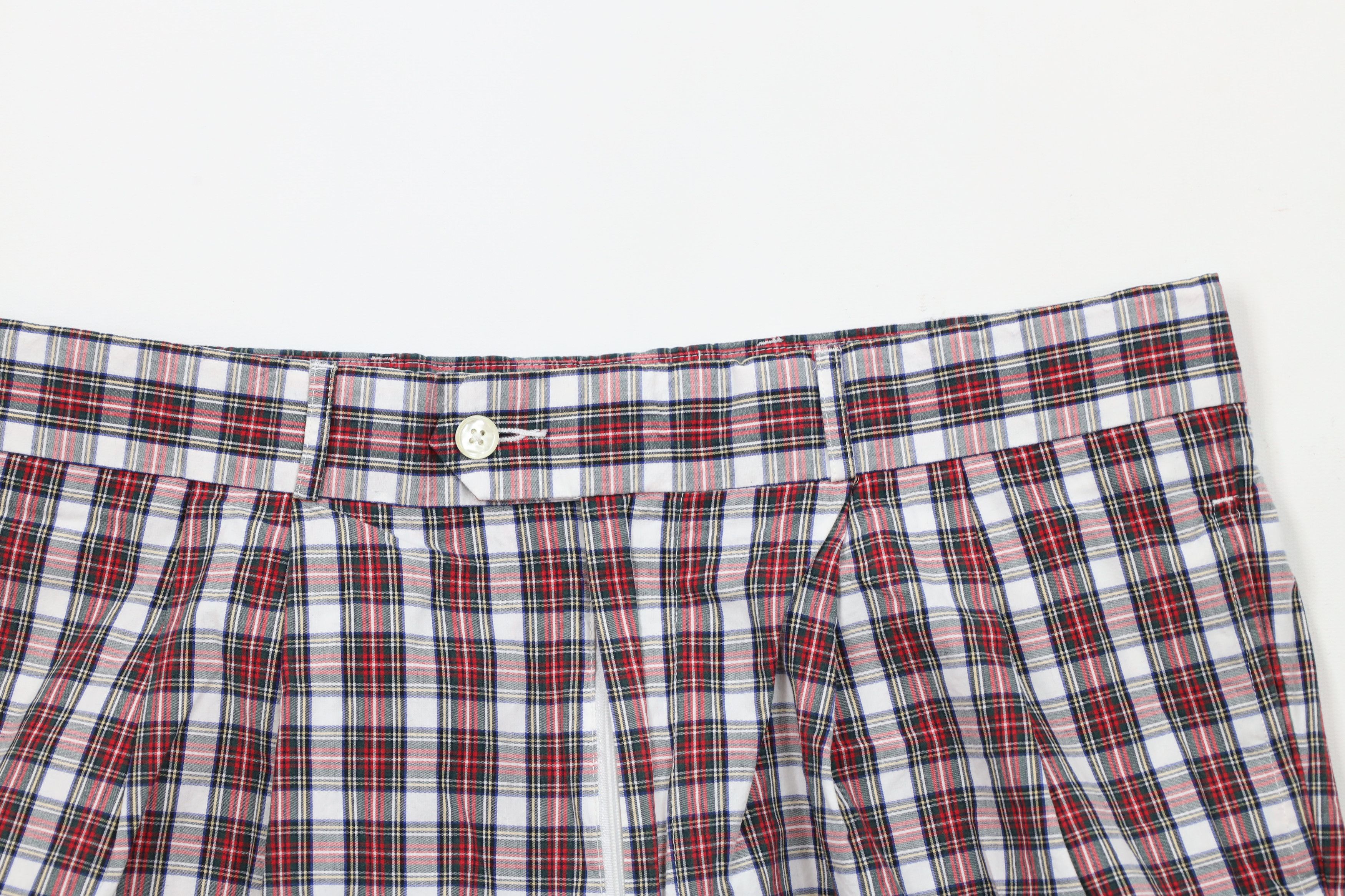 Vintage Vintage 90s Streetwear Pleated Chino Golf Shorts Red Plaid Size US 36 / EU 52 - 2 Thumbnail