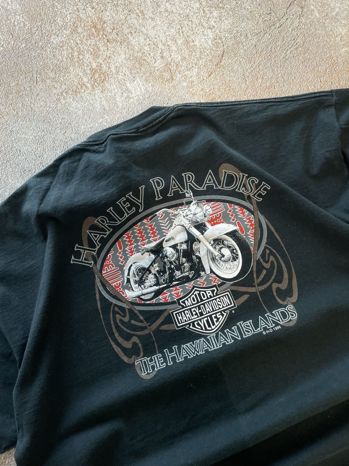 Harley Davidson Vintage 1996 Harley Davidson Paradise Big Logo T-Shirt Size US XXL / EU 58 / 5 - 3 Thumbnail