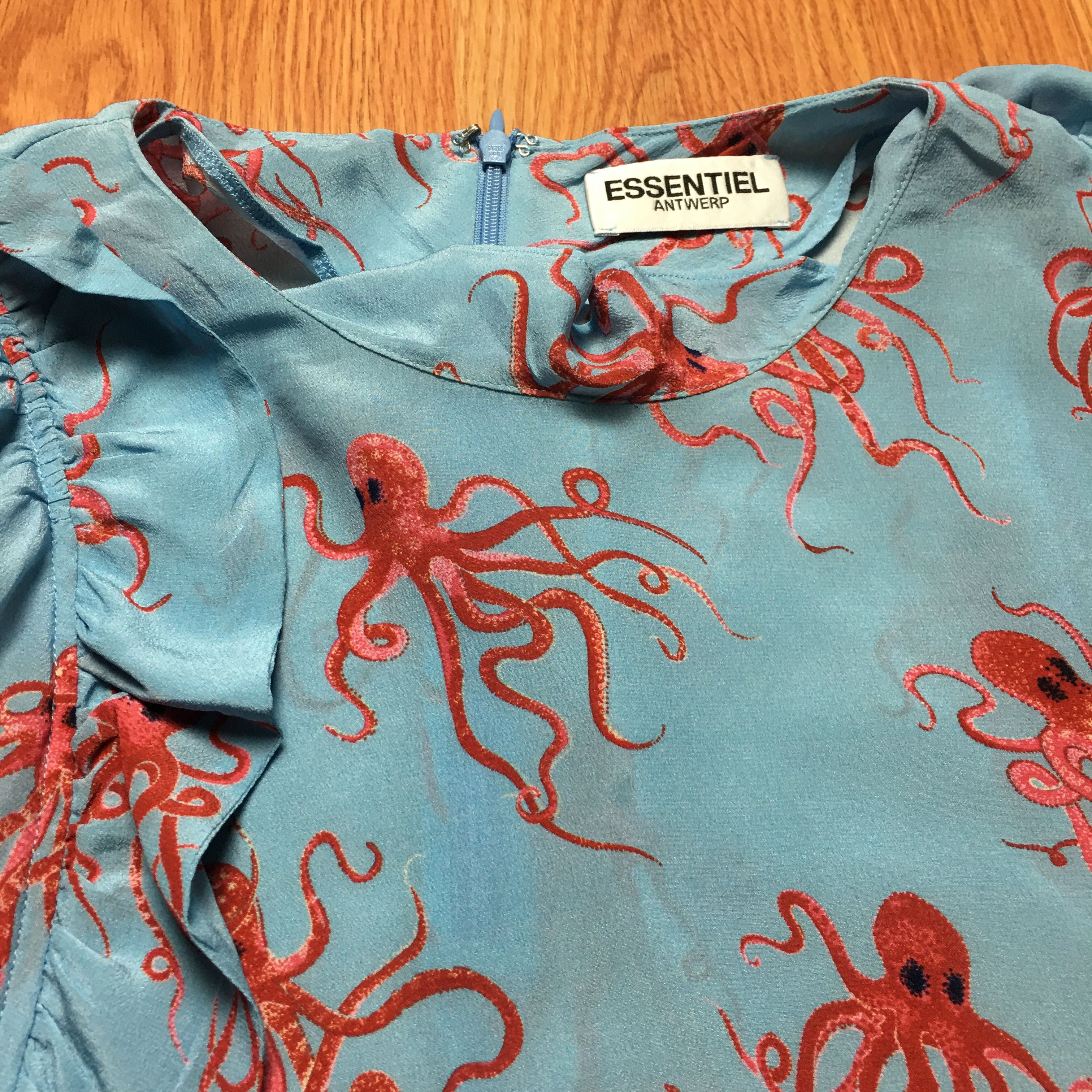 Essentiel Antwerp ESSENTIEL ANTWERP Silk Blouse Octopus Print Ruffle Detail Size M / US 6-8 / IT 42-44 - 7 Thumbnail